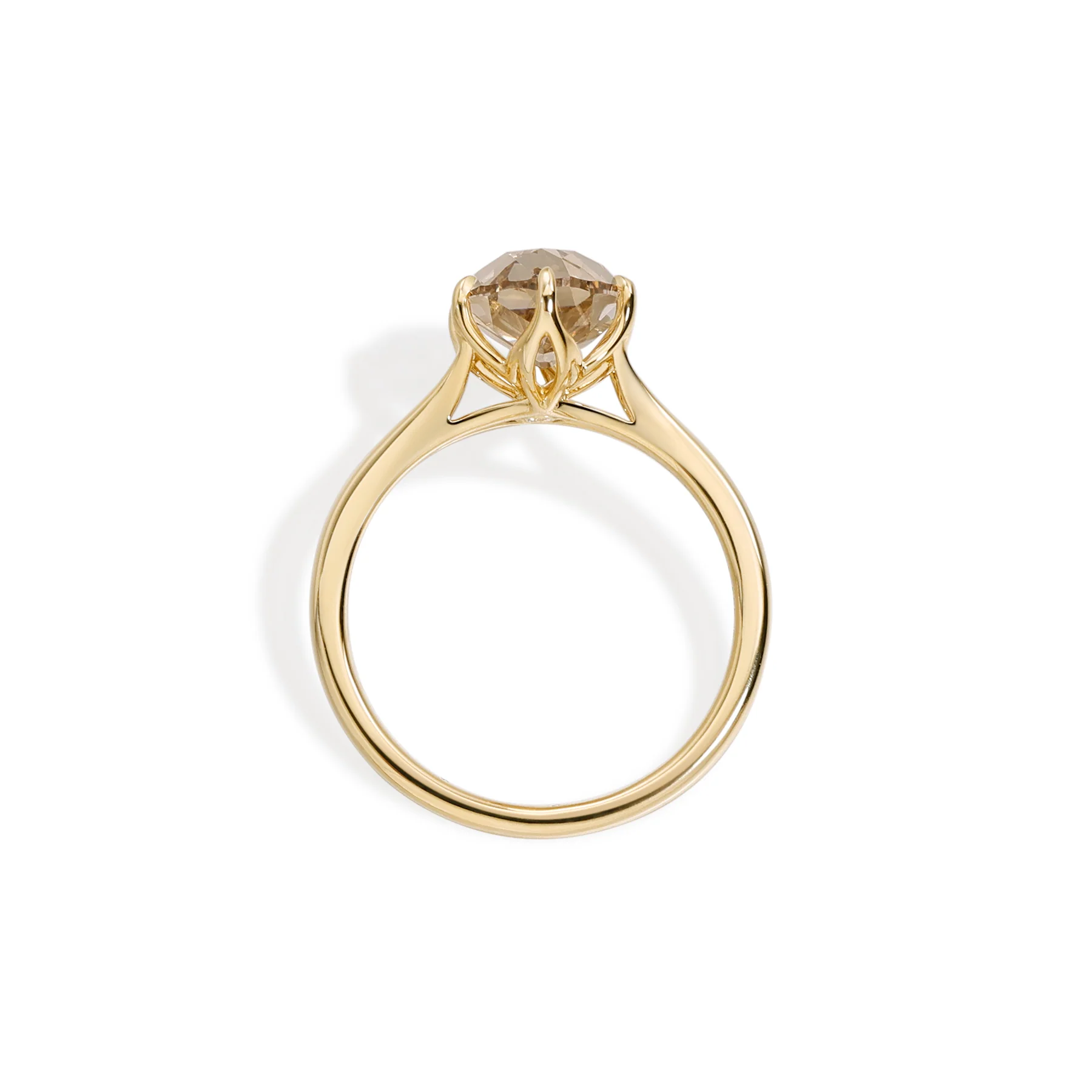 Farro-Champagne Old Mine Oval Lab Grown Diamond Ring - Image 3