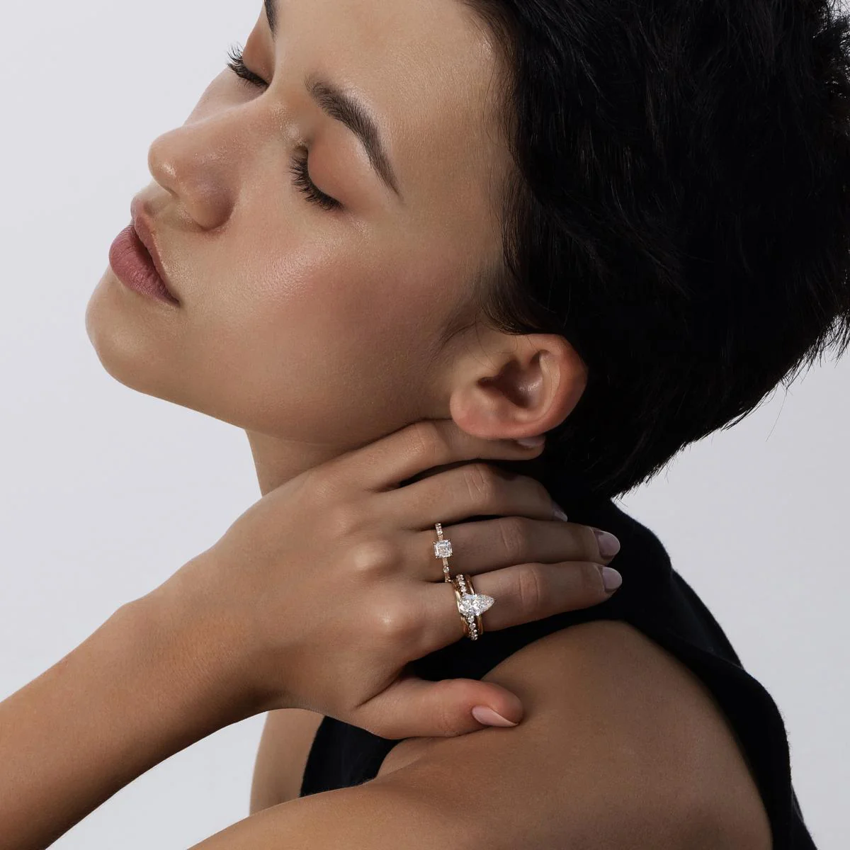 Ella-Yellow Gold Eternity Wedding Band - Image 5