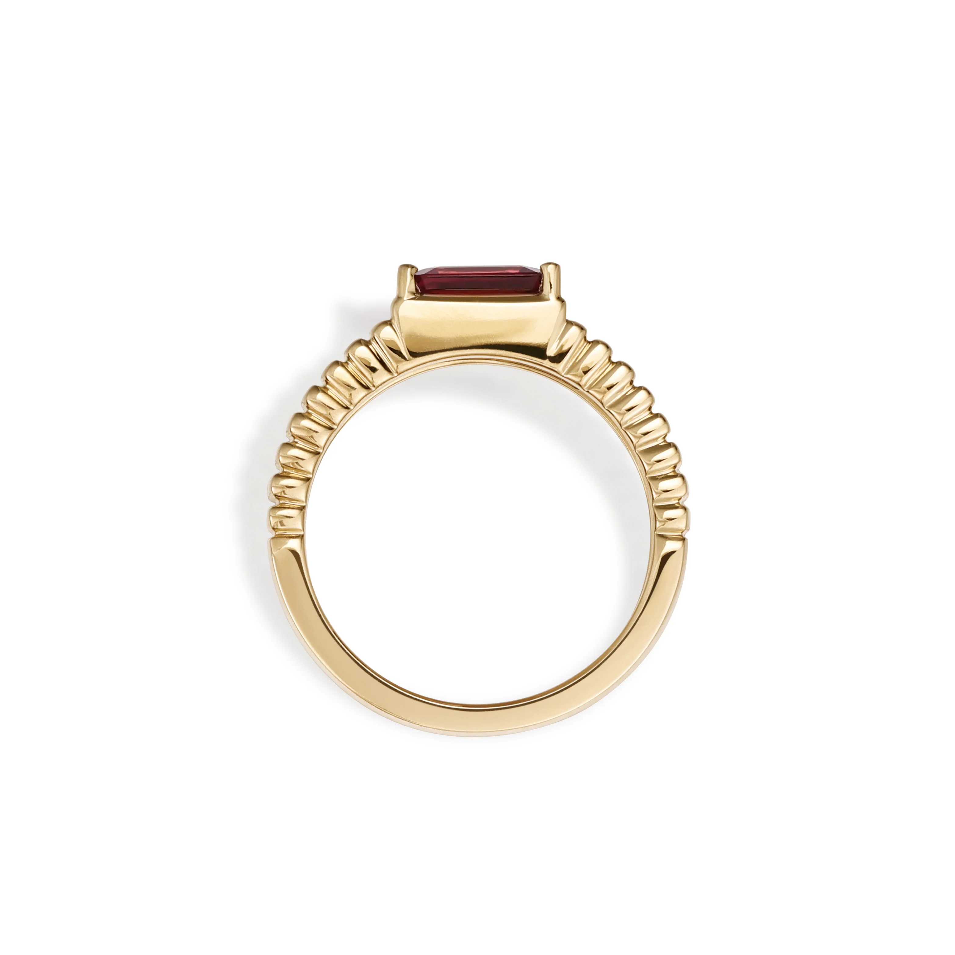 Hallie-Emerlad Cut Pink Tourmaline Gemstone Ring - Image 3