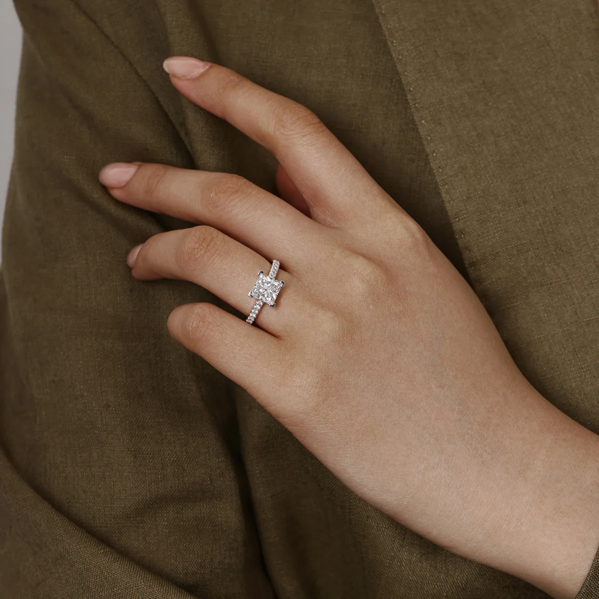 Heidi-Princess Cut Lab Grown Diamond Ring - Image 4