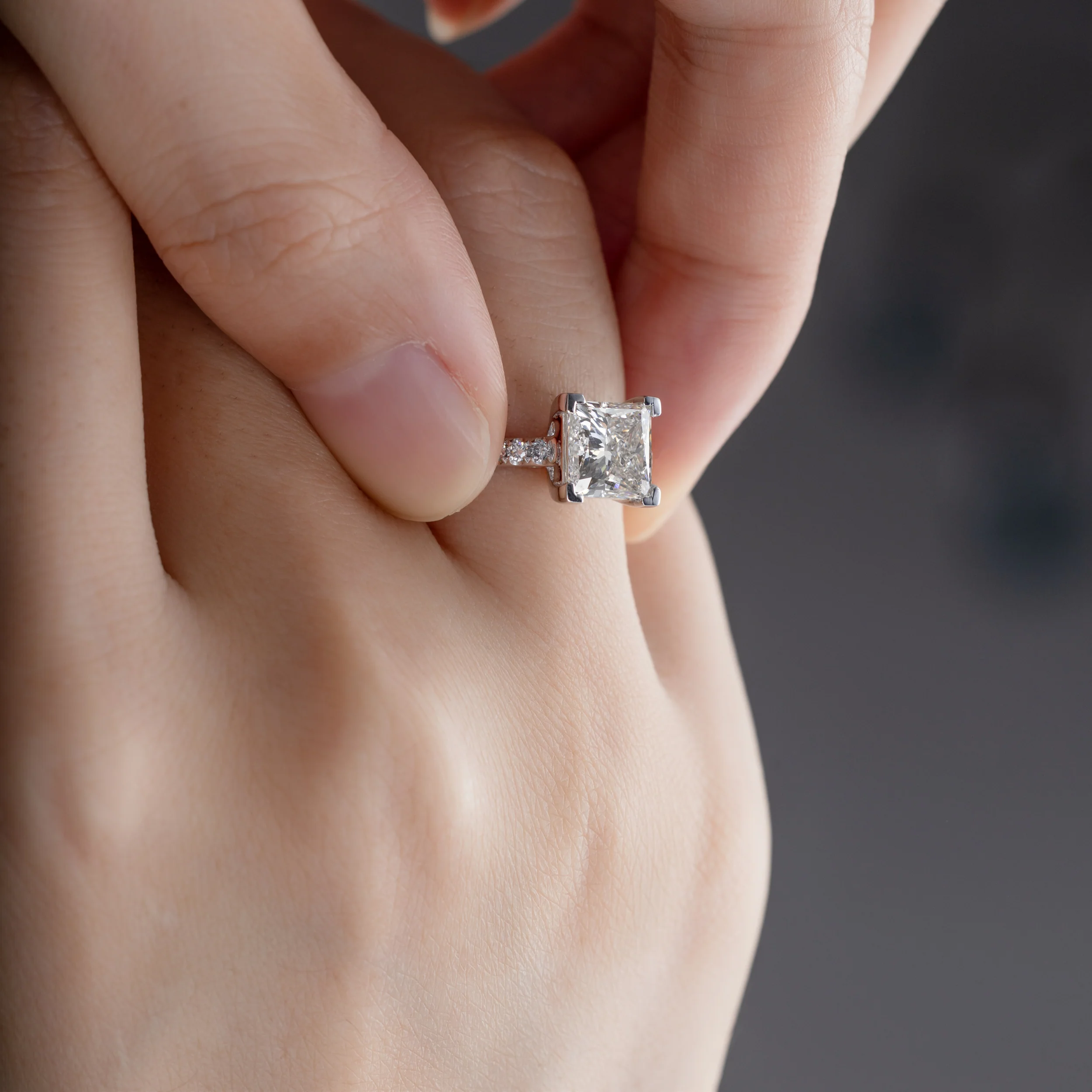 Heidi-Princess Cut Lab Grown Diamond Ring - Image 5