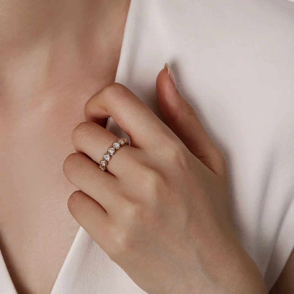 Hope-Heart Cut Diamond Eternity Band - Image 2