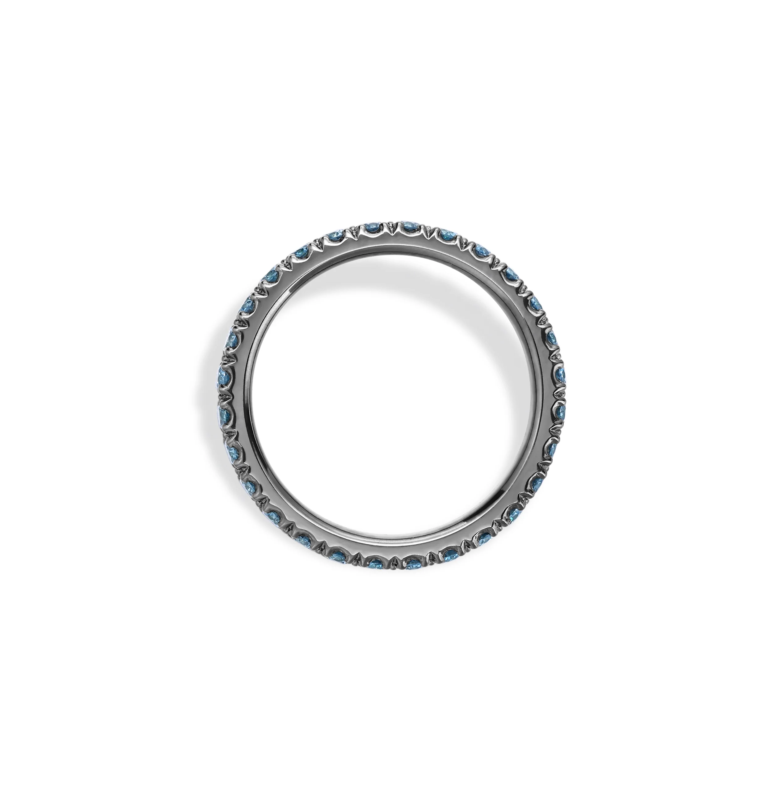 Irene-Round Cut Lab Grown Blue Diamond Ring - Image 2