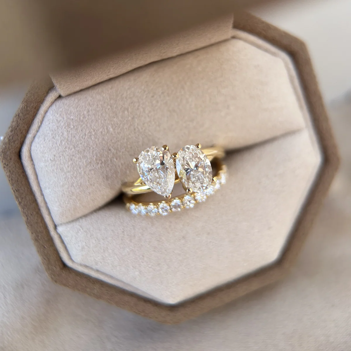 Ivy-Pear and Oval Cut Lab Grown Diamond Ring - Image 7