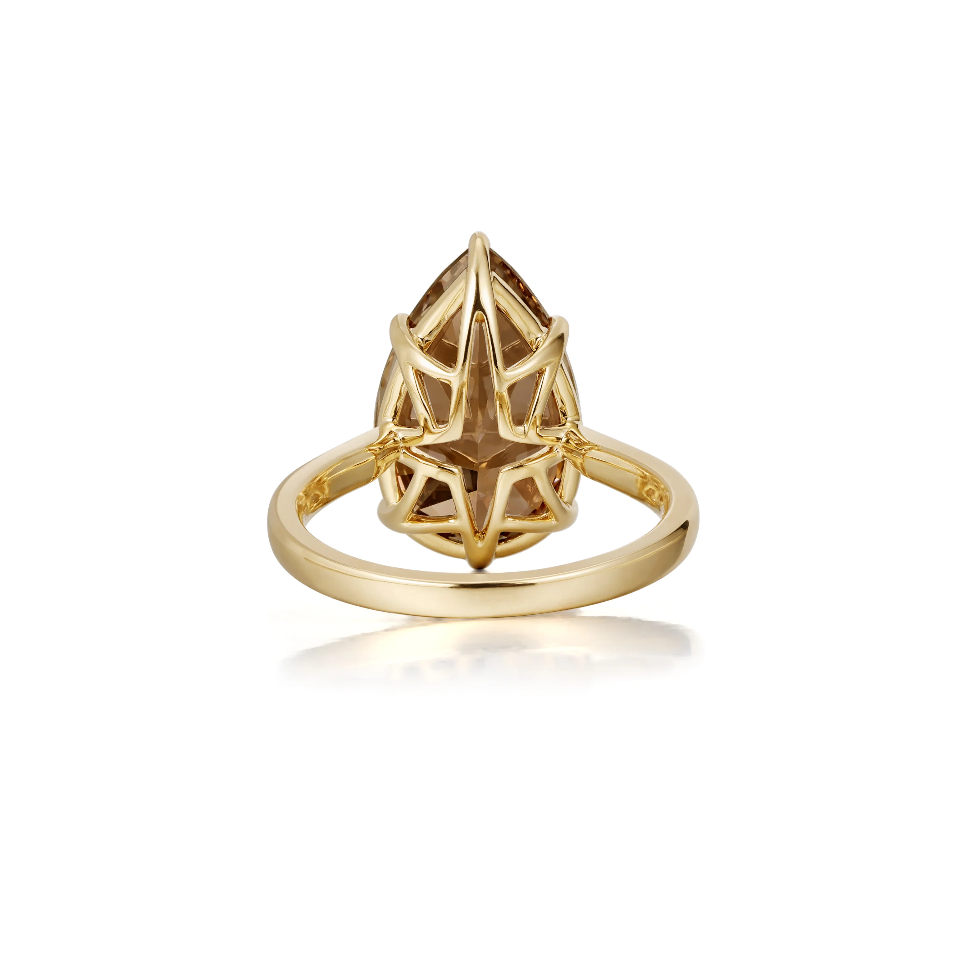 Jasper-Brown Pink Pear Lab Grown Diamond Engagement Ring - Image 4