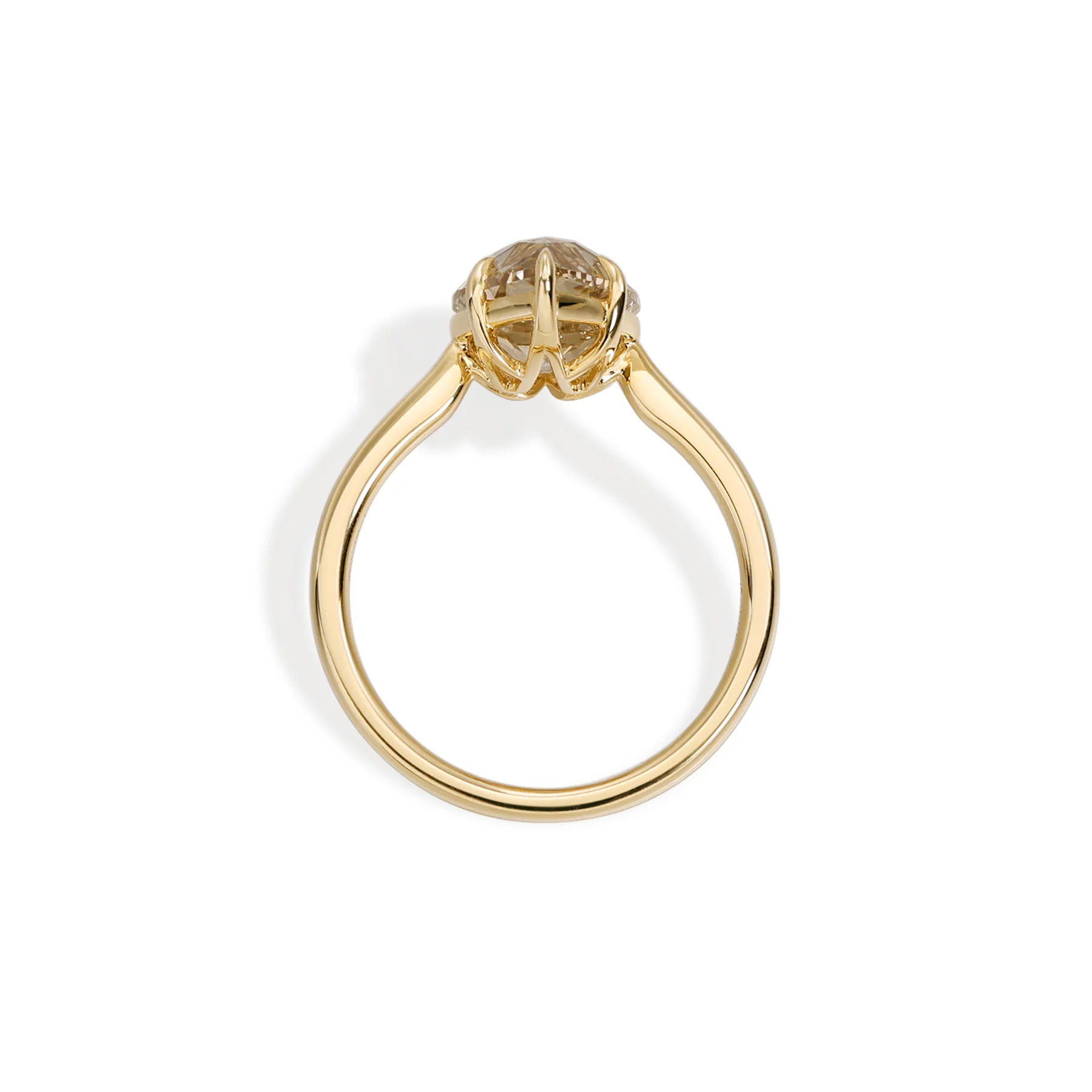 Jasper-Champagne Old Mine Pear Lab Grown Diamond Engagement Ring - Image 2