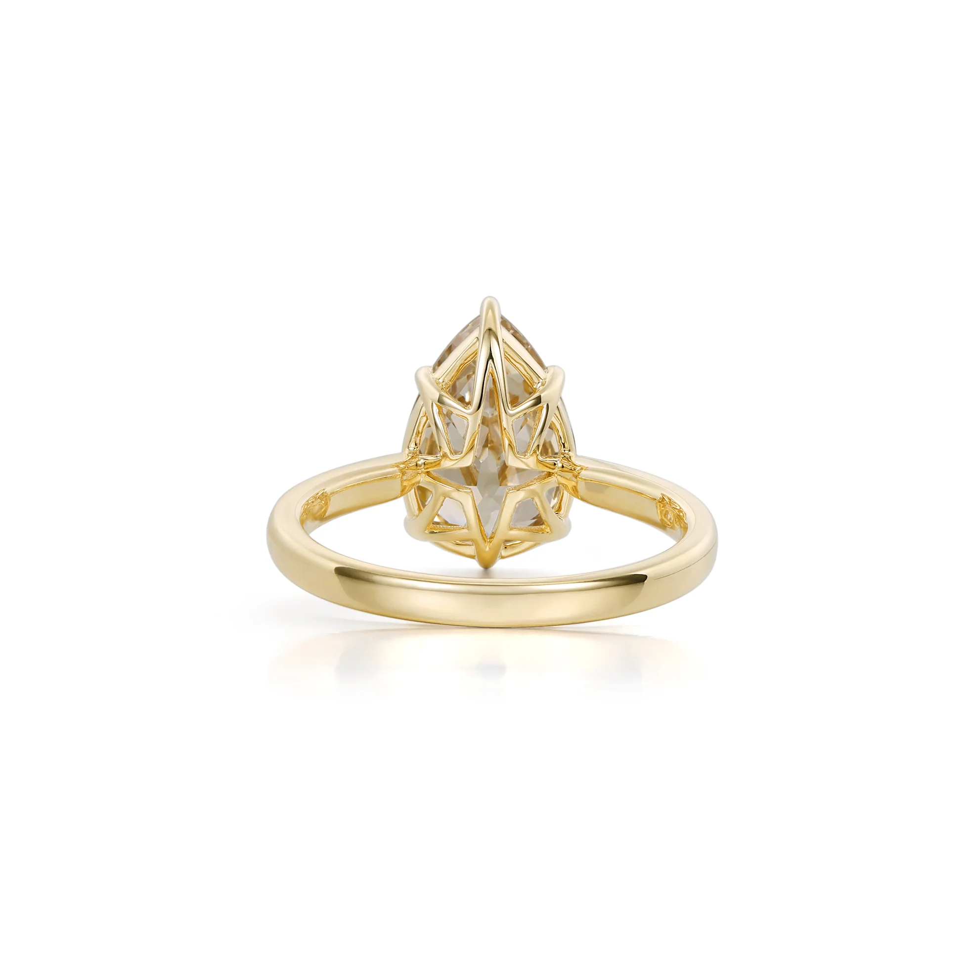 Jasper-Champagne Old Mine Pear Lab Grown Diamond Engagement Ring - Image 3