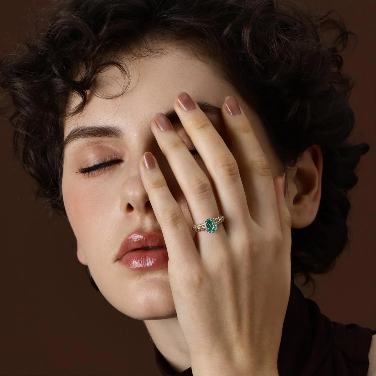 Jill-Cushion Cut Lab Grown Mint Green Sapphire Gemstone Ring - Image 5