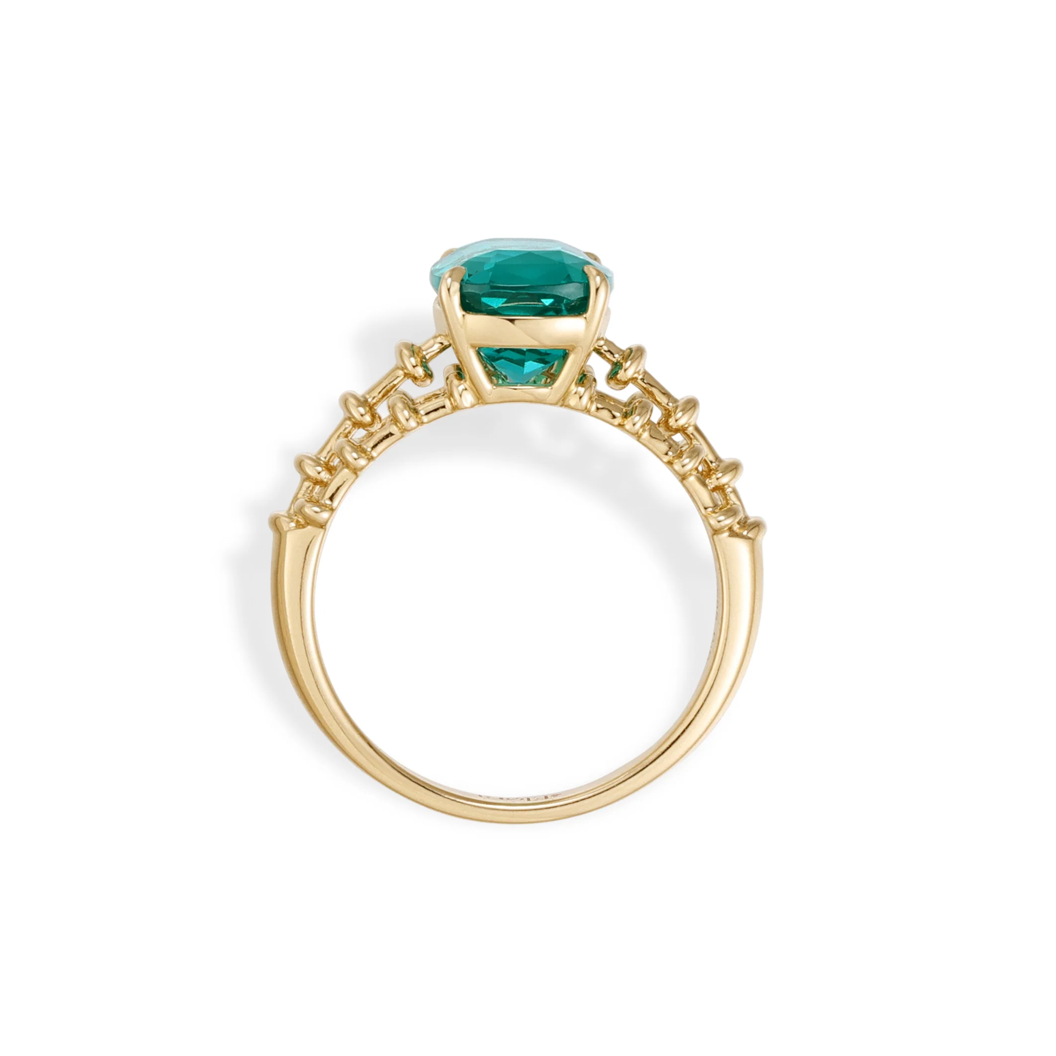 Jill-Cushion Cut Lab Grown Paraiba Gemstone Ring - Image 3