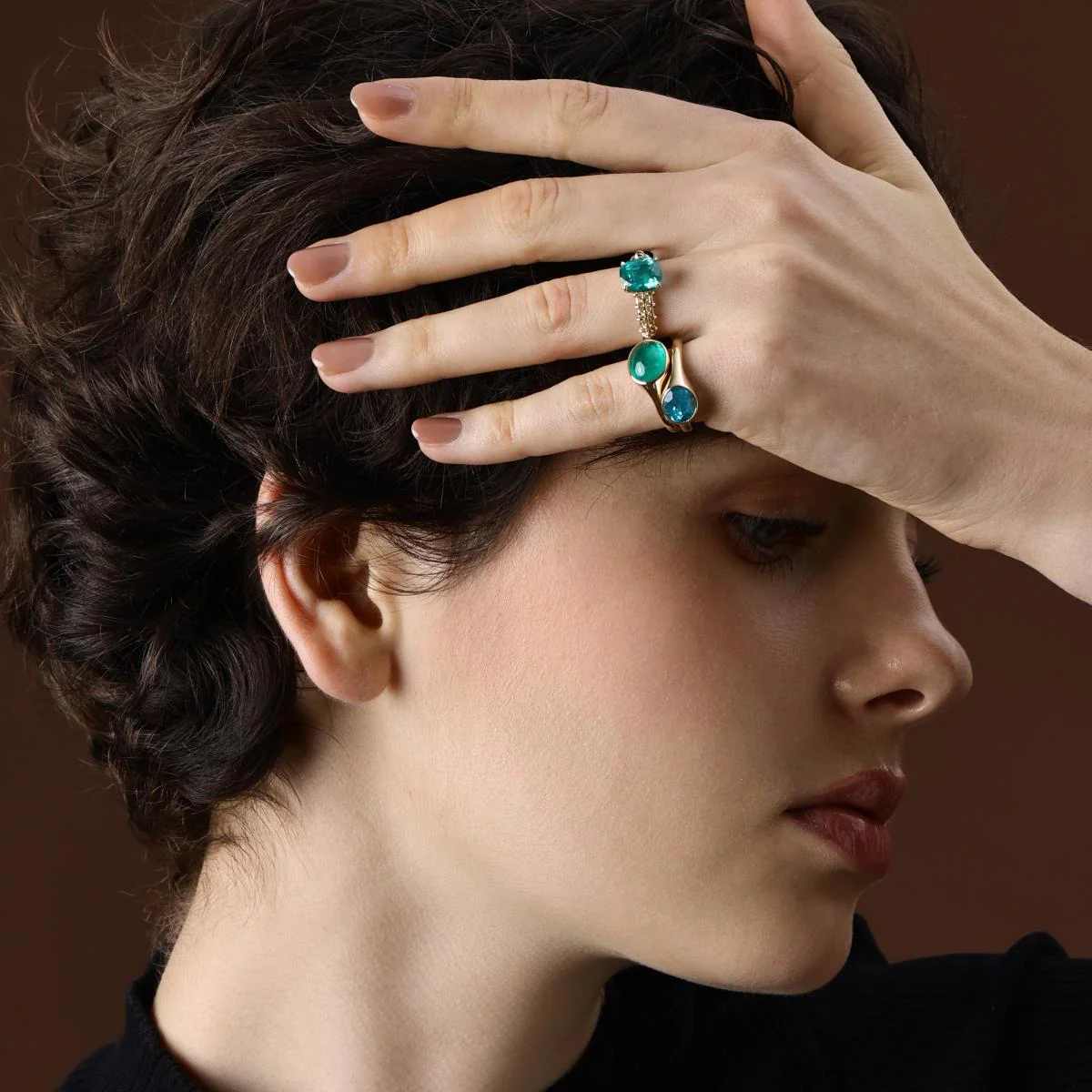 Juno-Oval Cut Lab Grown Emerald Gemstone Ring - Image 10