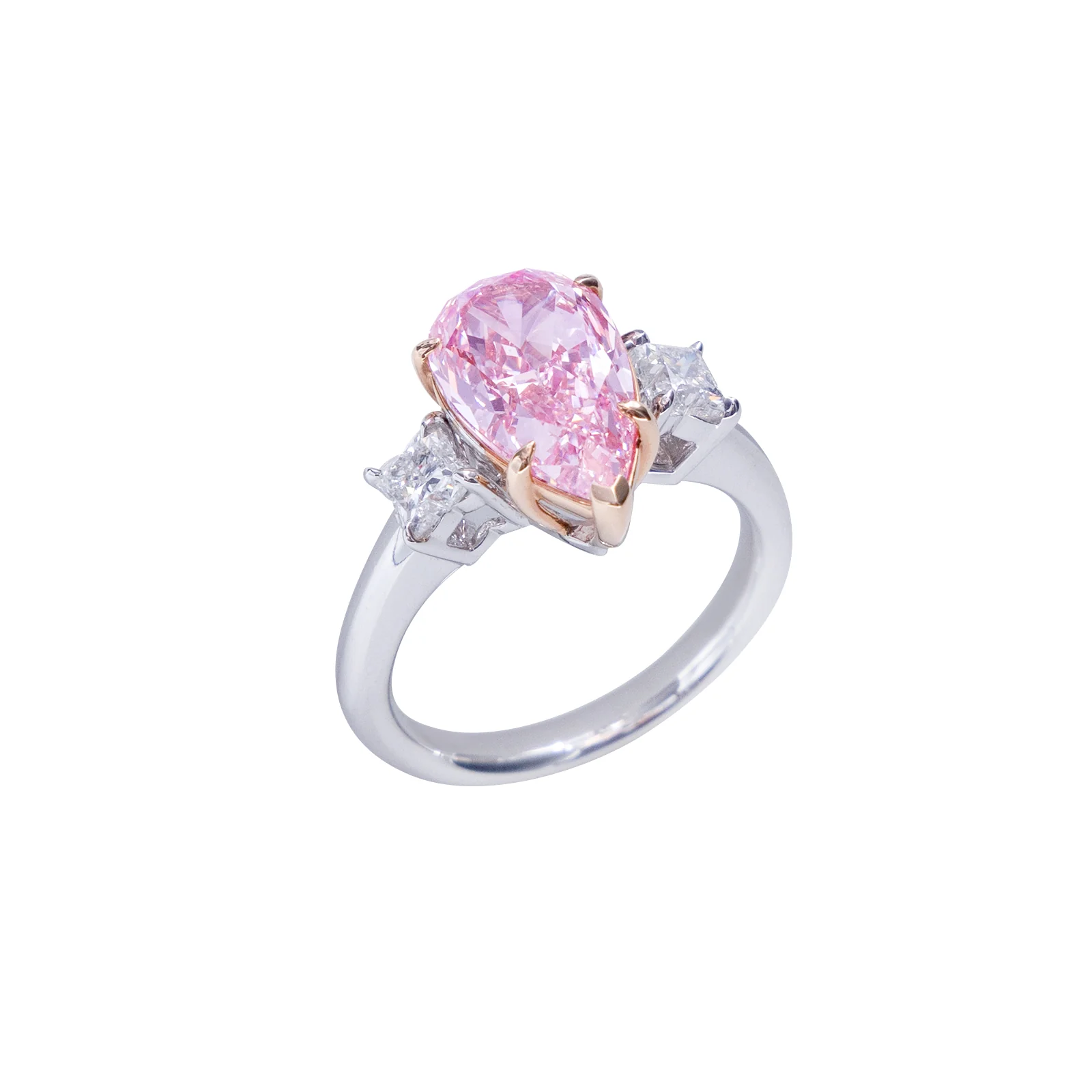 Josephine - Pear Cut Pink Diamond Ring - Image 3