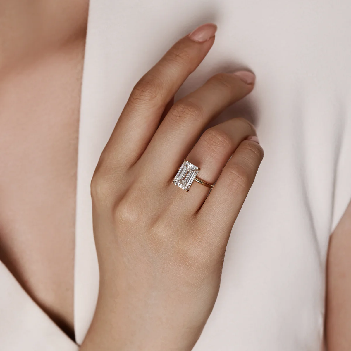 Jude-Emerald Cut Lab Grown Diamond Ring - Image 3