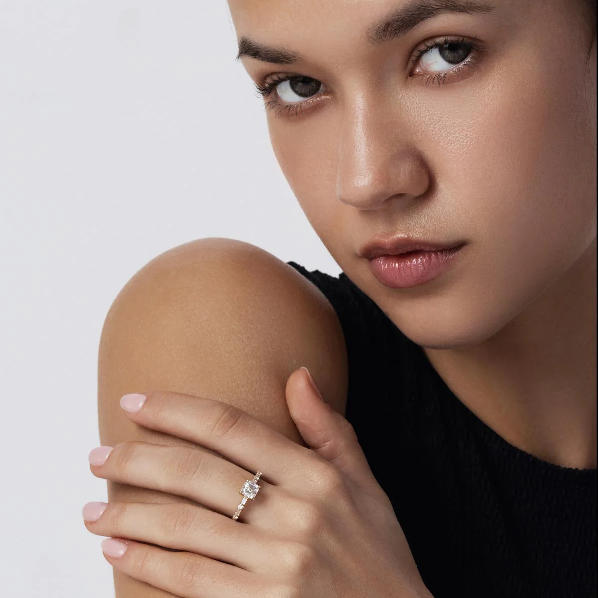 Keisha-Asscher Cut Lab Grown Diamond Ring - Image 5