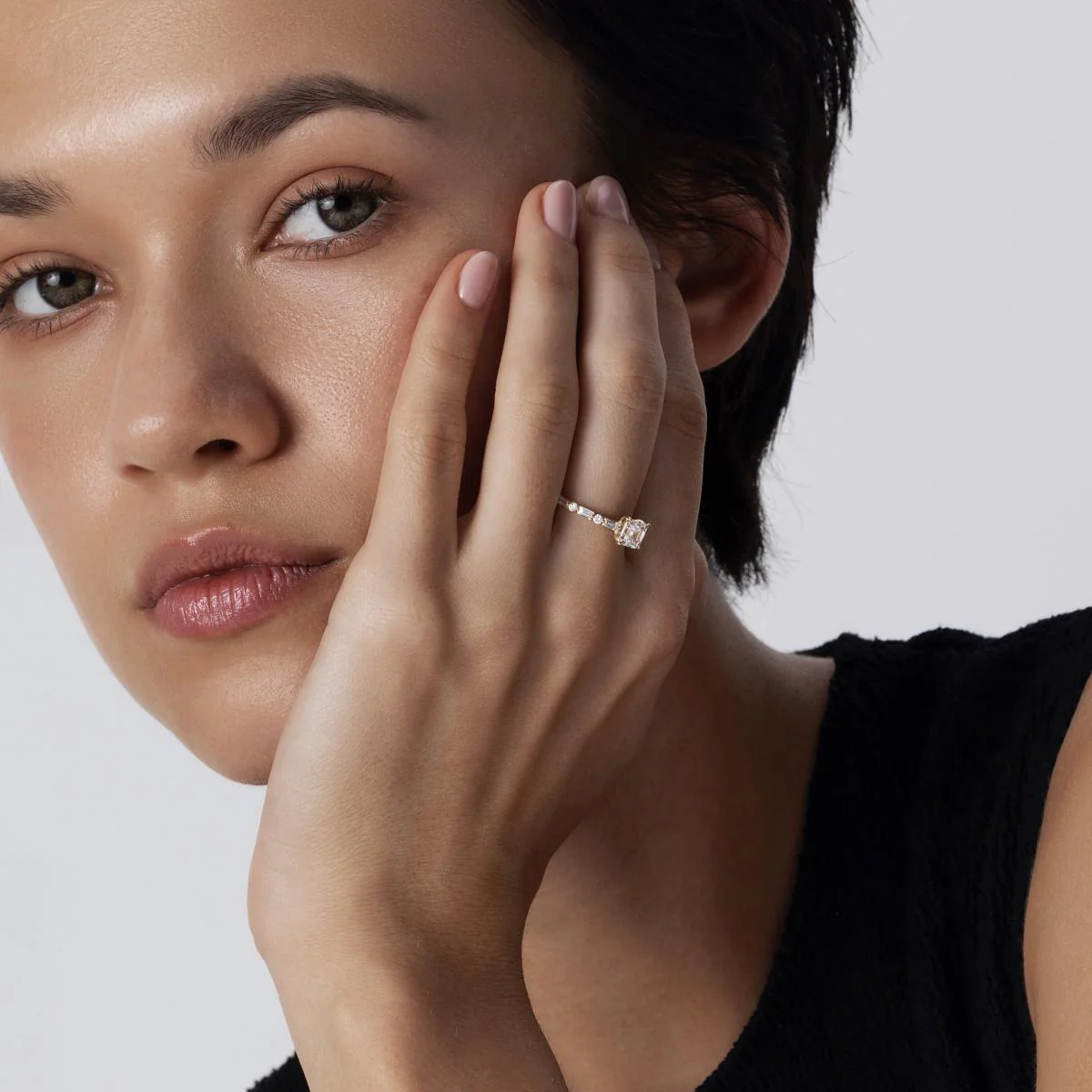Keisha-Asscher Cut Lab Grown Diamond Ring - Image 6