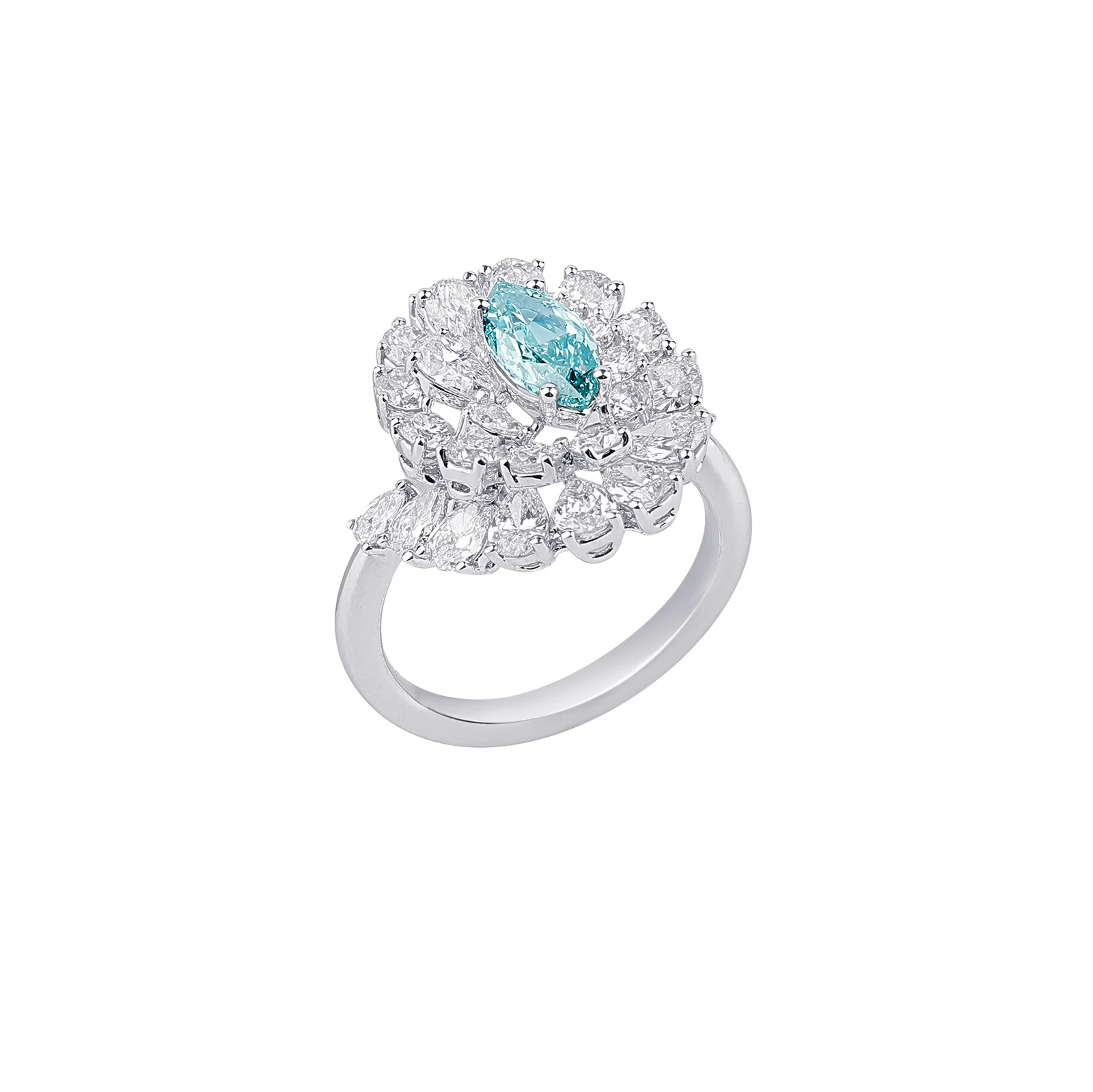 Lainey - Marquise Cut  Green Diamond Ring - Image 2