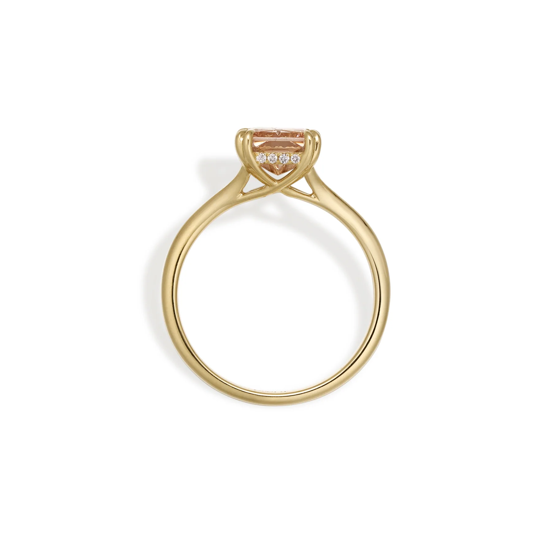 Lucia-Brown Pink Radiant Lab Grown Diamond Engagement Ring - Image 3