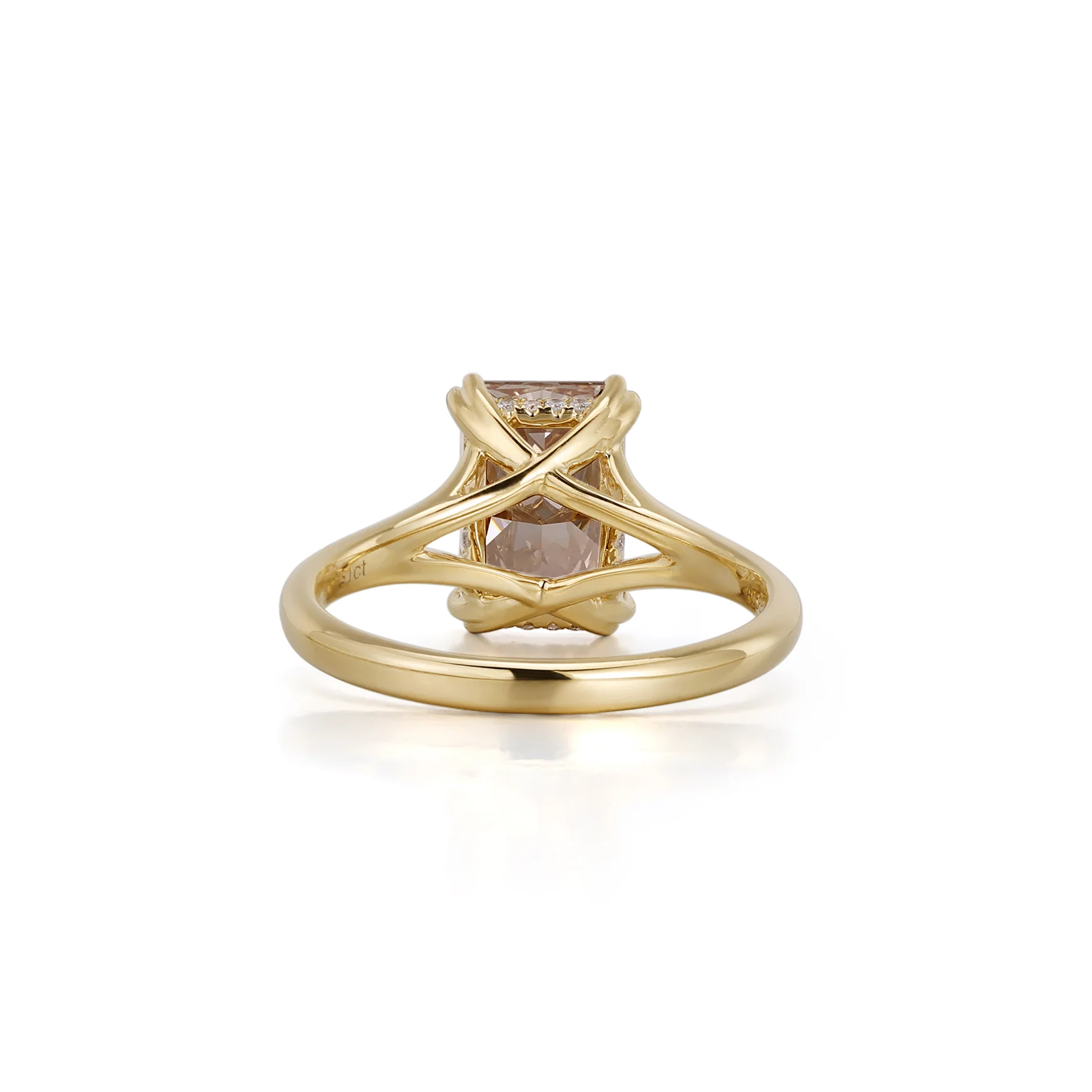 Lucia-Brown Pink Radiant Lab Grown Diamond Engagement Ring - Image 4