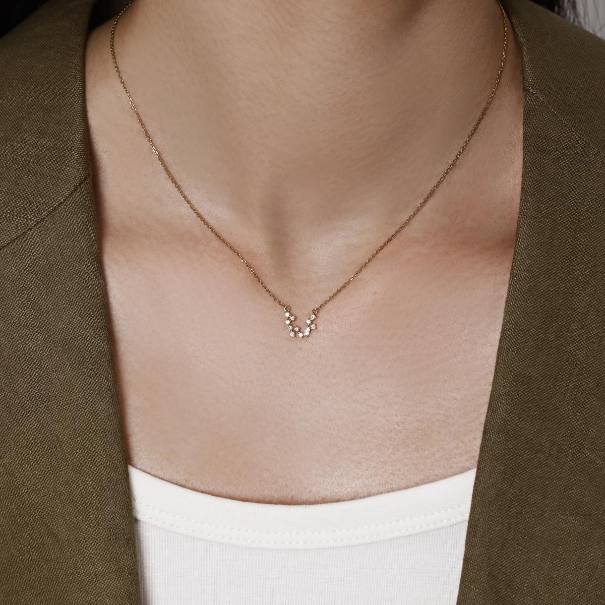 Lyra-Diamond Cluster Necklace - Image 3
