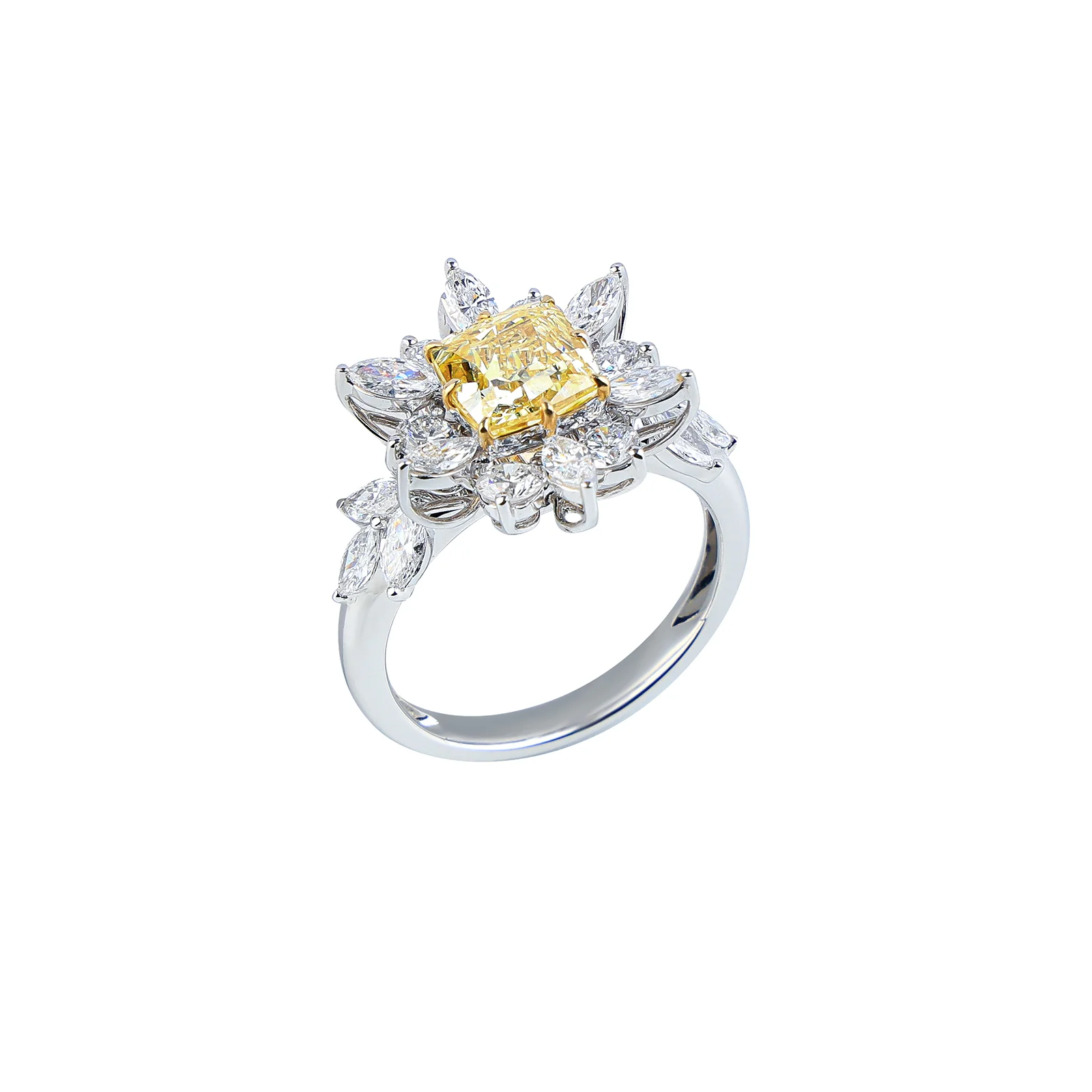 Maeve - Cushion Cut Yellow Diamond Ring - Image 2
