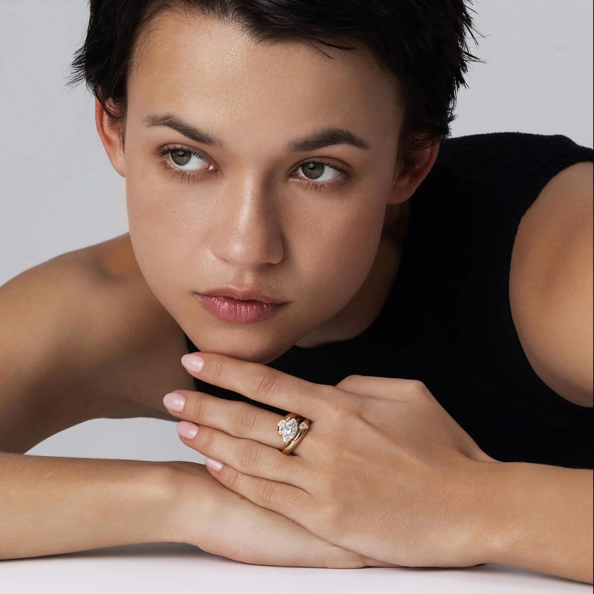 Mia-Yellow Gold Embrace Wedding Band - Image 2