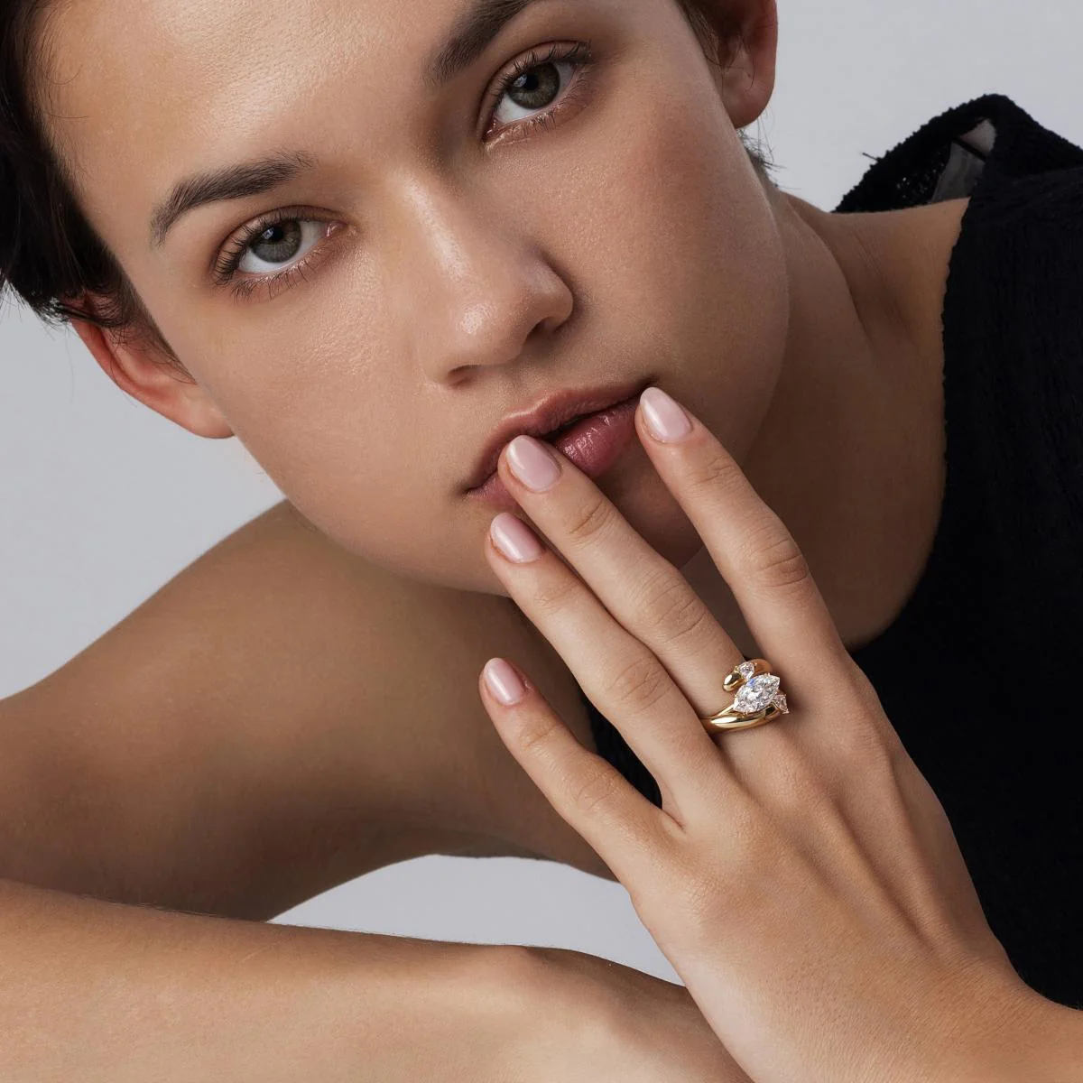 Mia-Yellow Gold Embrace Wedding Band - Image 5