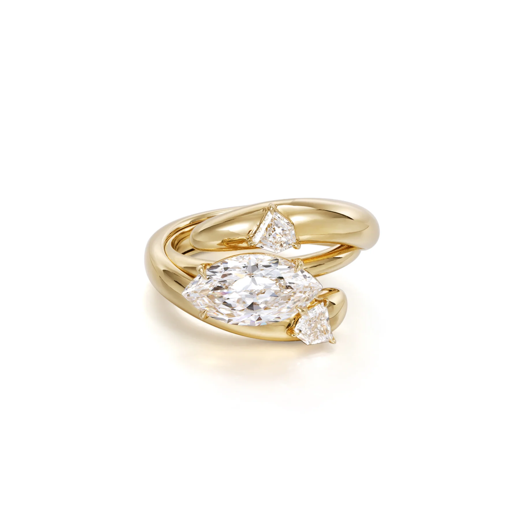 Mia-Yellow Gold Embrace Wedding Band - Image 6