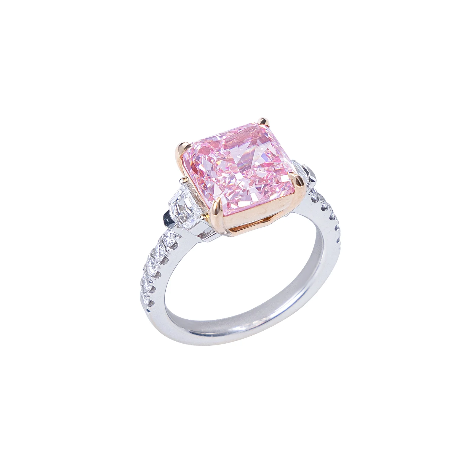 Mila - Cushion Cut Pink Diamond Ring - Image 2