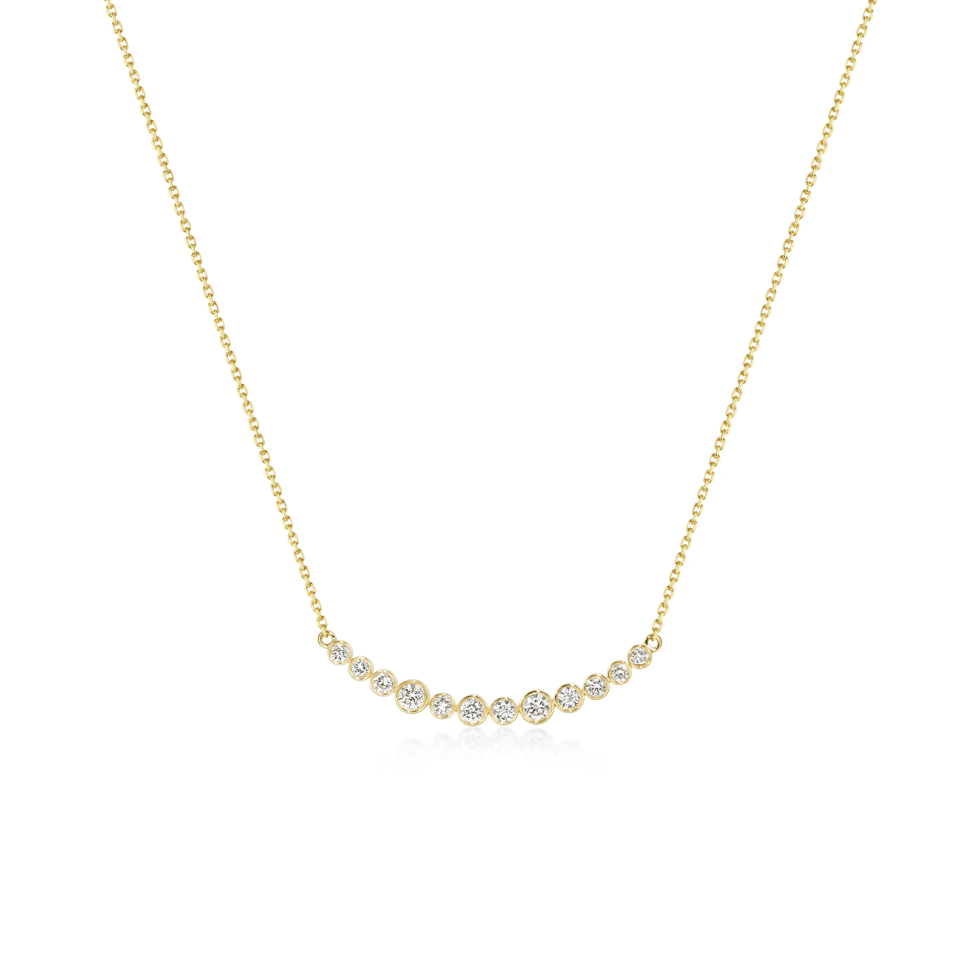 Millie-Graduated Bezel Diamond Necklace