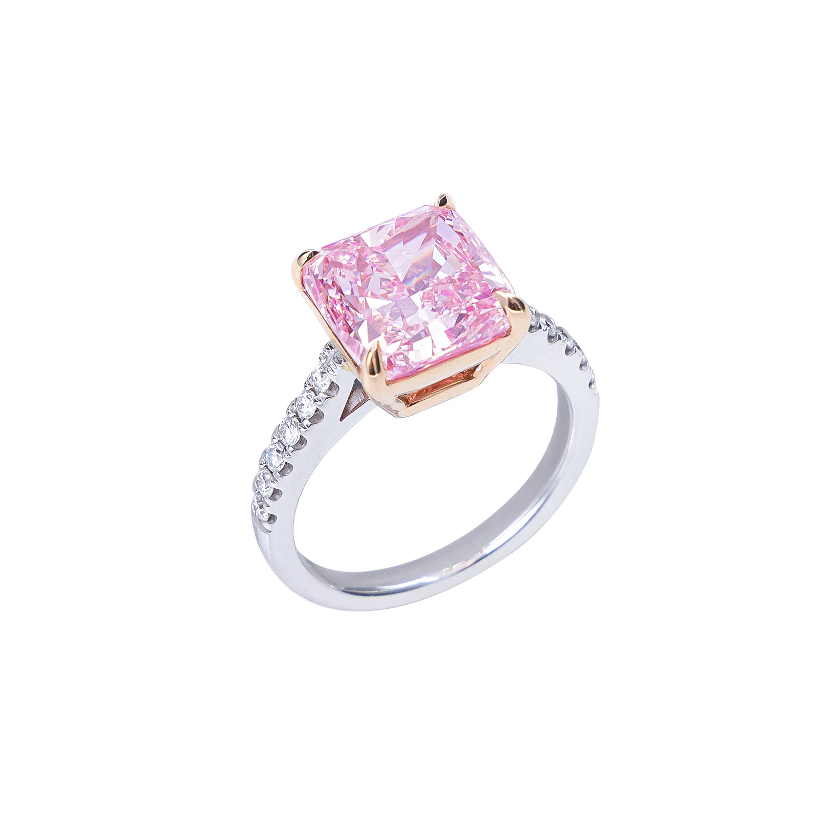 Nora - Cushion Cut Pink Diamond Ring - Image 2