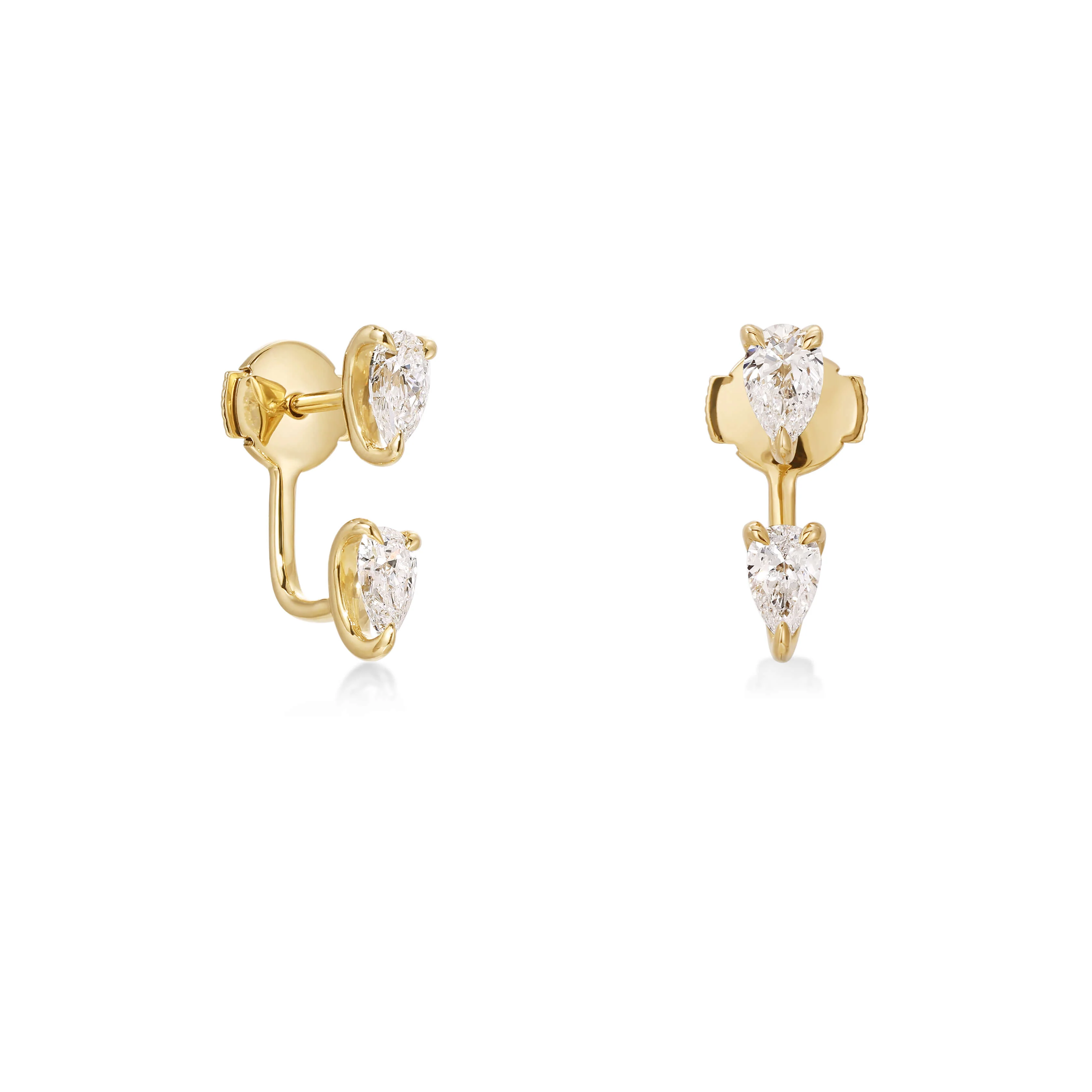 Pear Lab Grown Diamond Jacket Earrings - Image 3