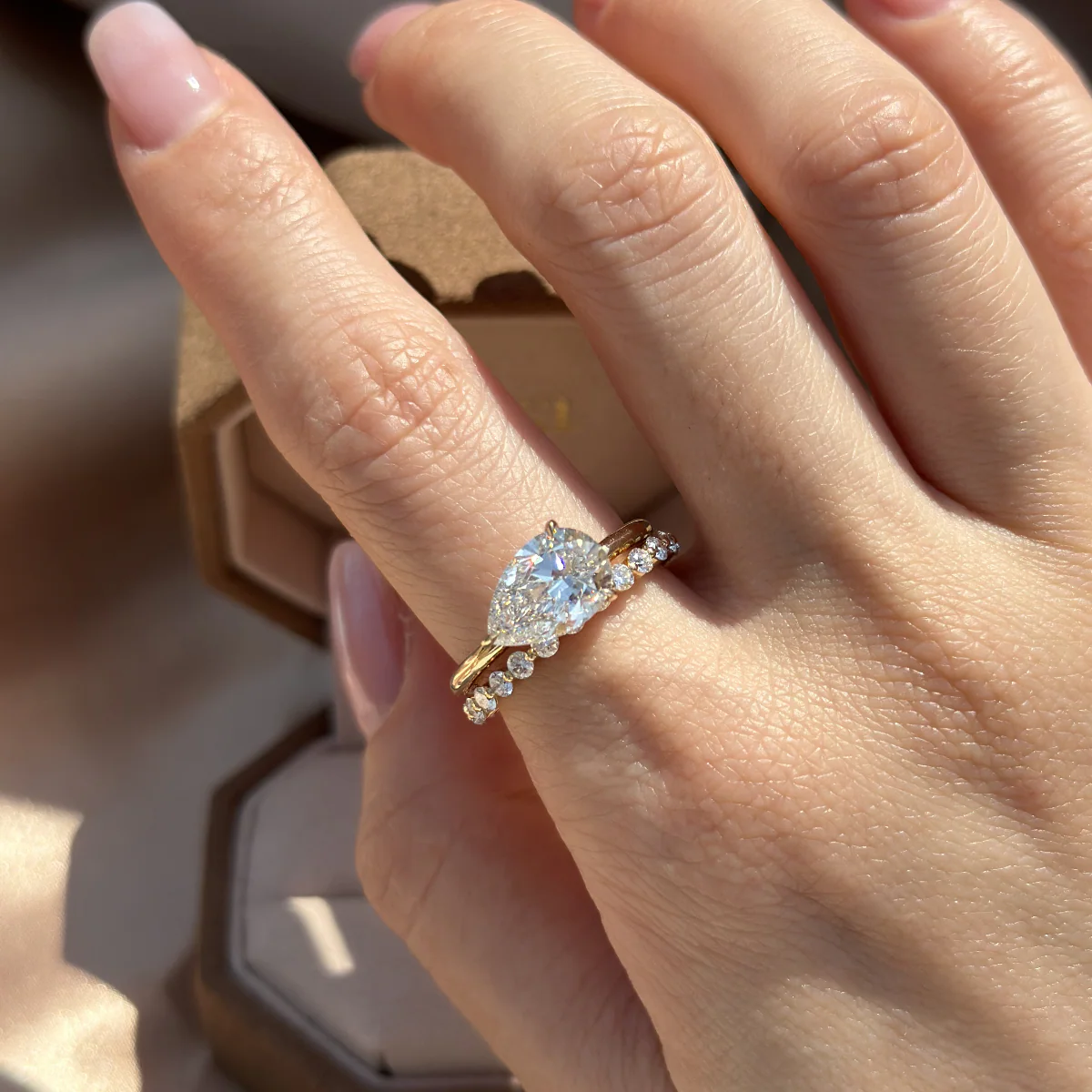 Quinn-Pear Cut Lab Grown Diamond Ring - Image 6
