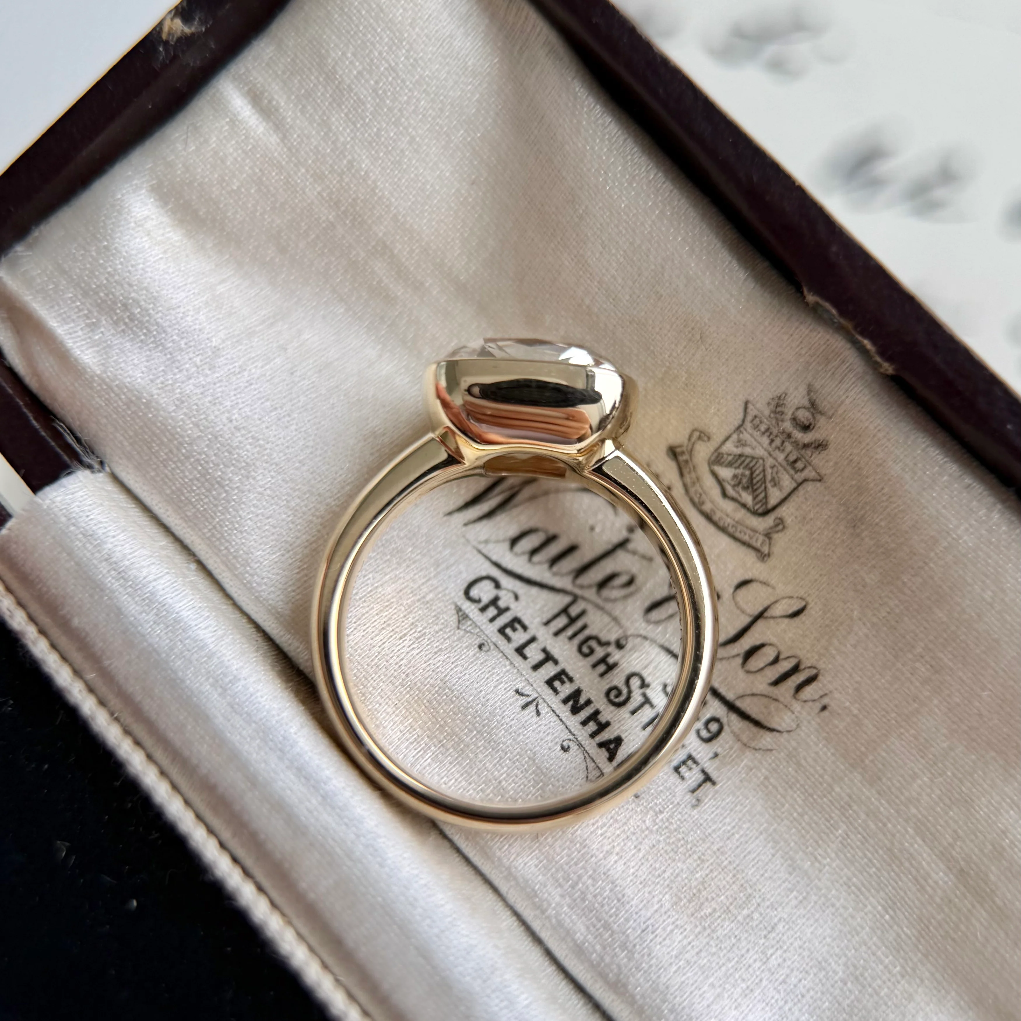 Riley-Champagne Old Mine Cushion Lab Grown Diamond Ring - Image 4