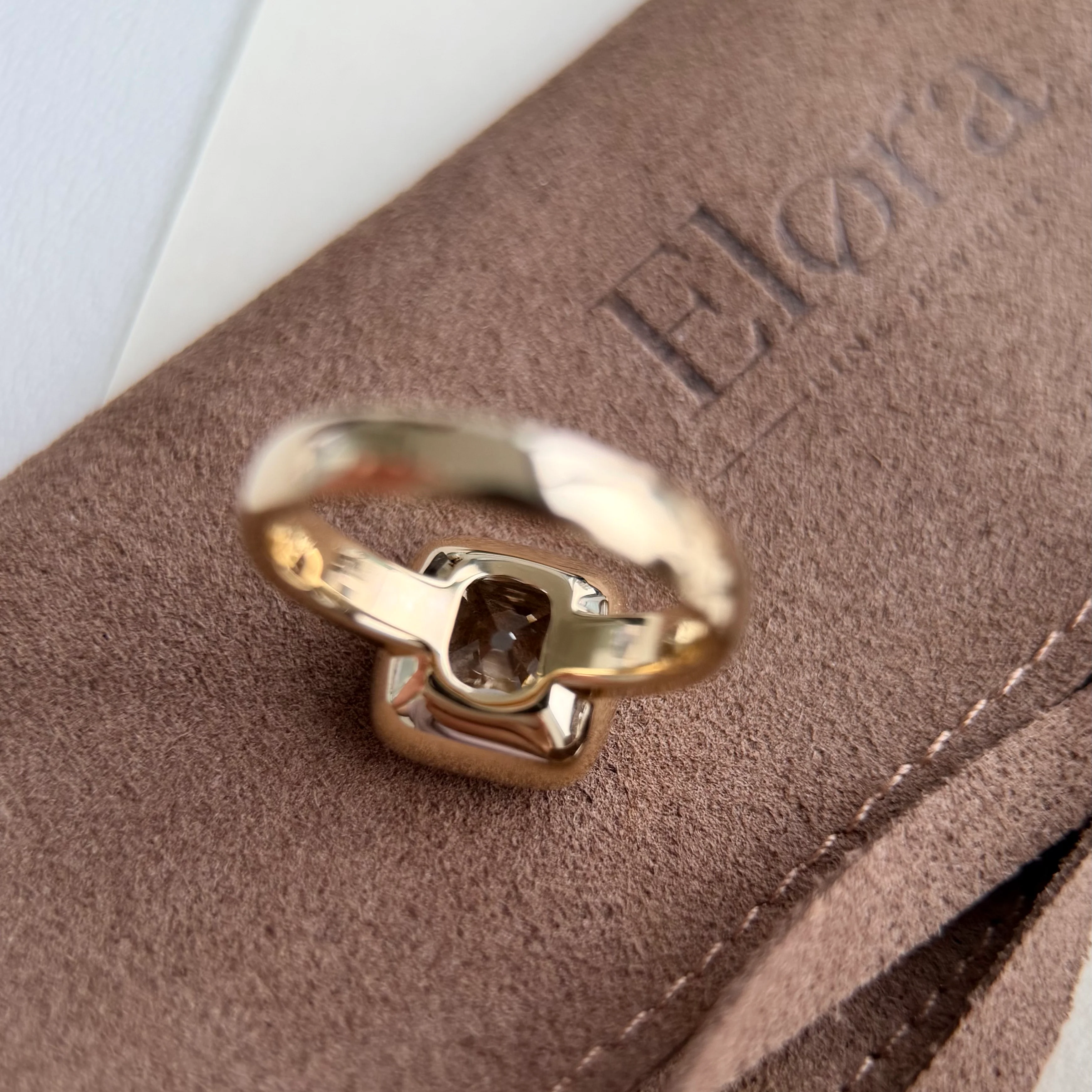 Riley-Champagne Old Mine Cushion Lab Grown Diamond Ring - Image 6