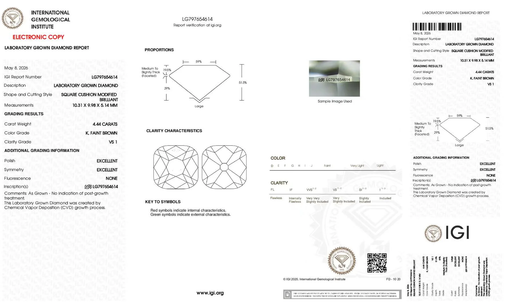 Riley-Champagne Old Mine Cushion Lab Grown Diamond Ring - Image 7