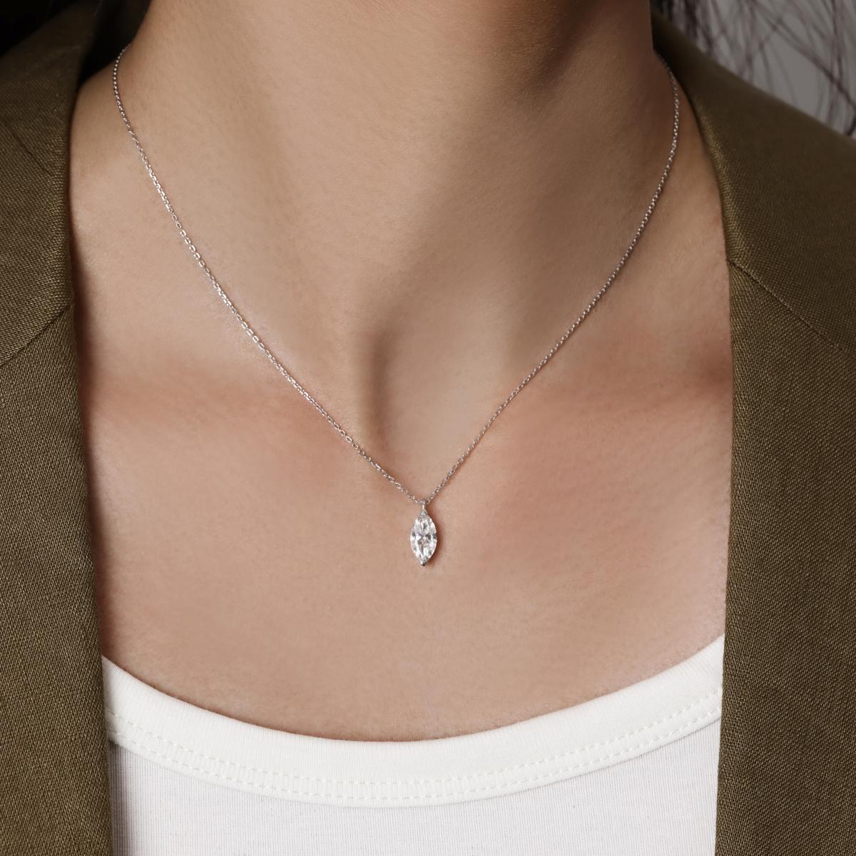Riley-Marquise Solitaire Diamond Necklace - Image 2