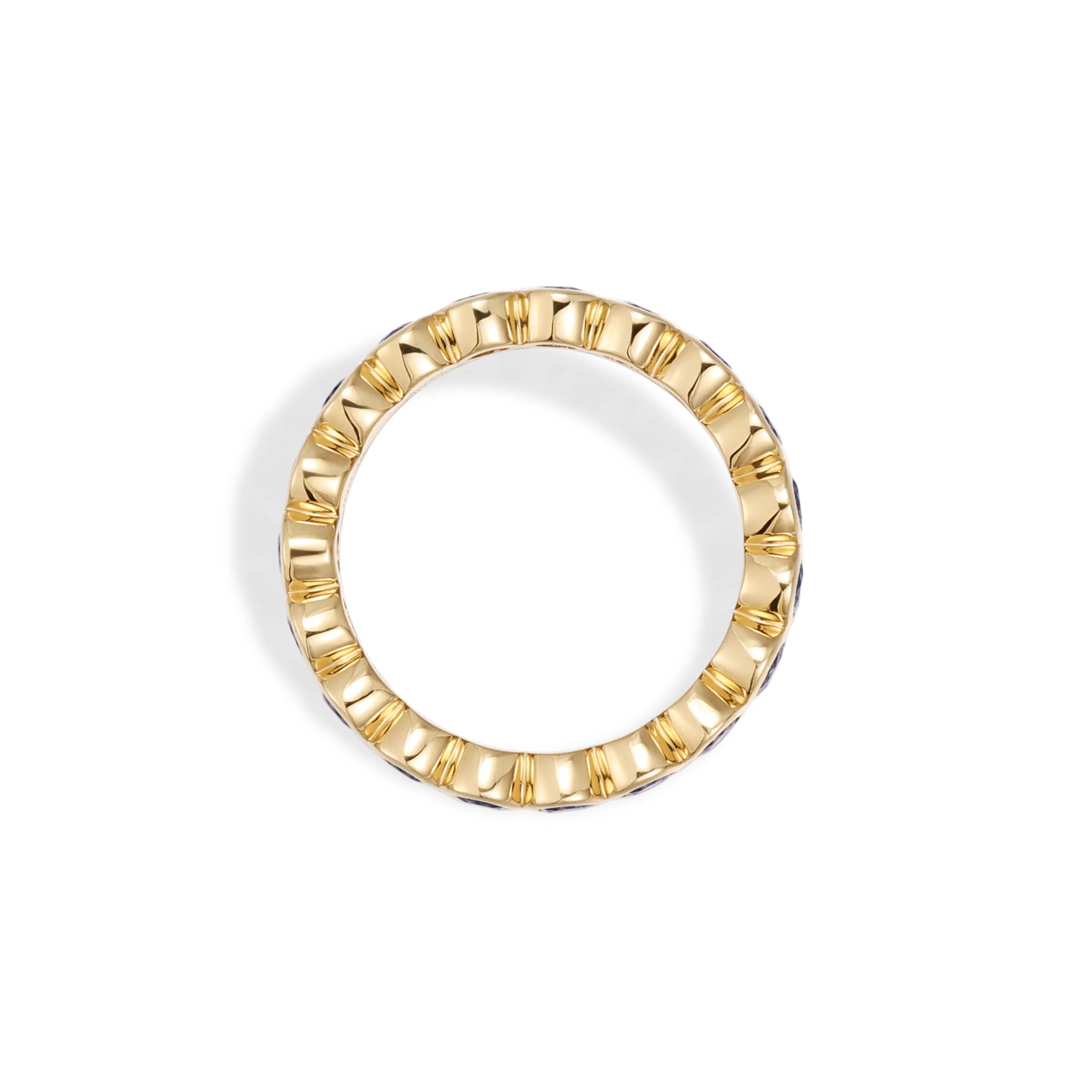 Round Cut Lab Grown Blue Sapphire Eternity Band - Image 3