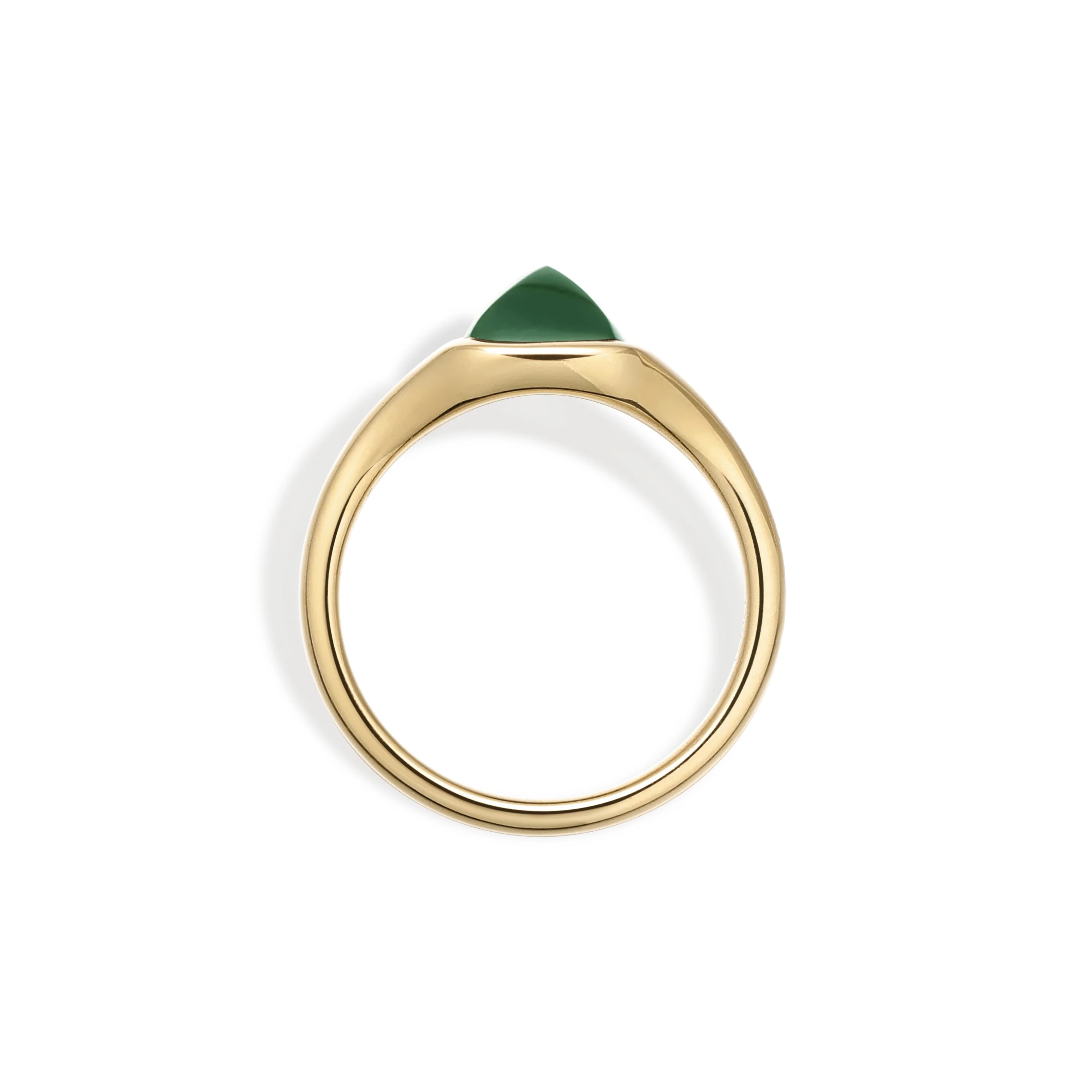 Sarah-Sugarloaf Cabochon Green Tourmaline Gemstone Ring - Image 3