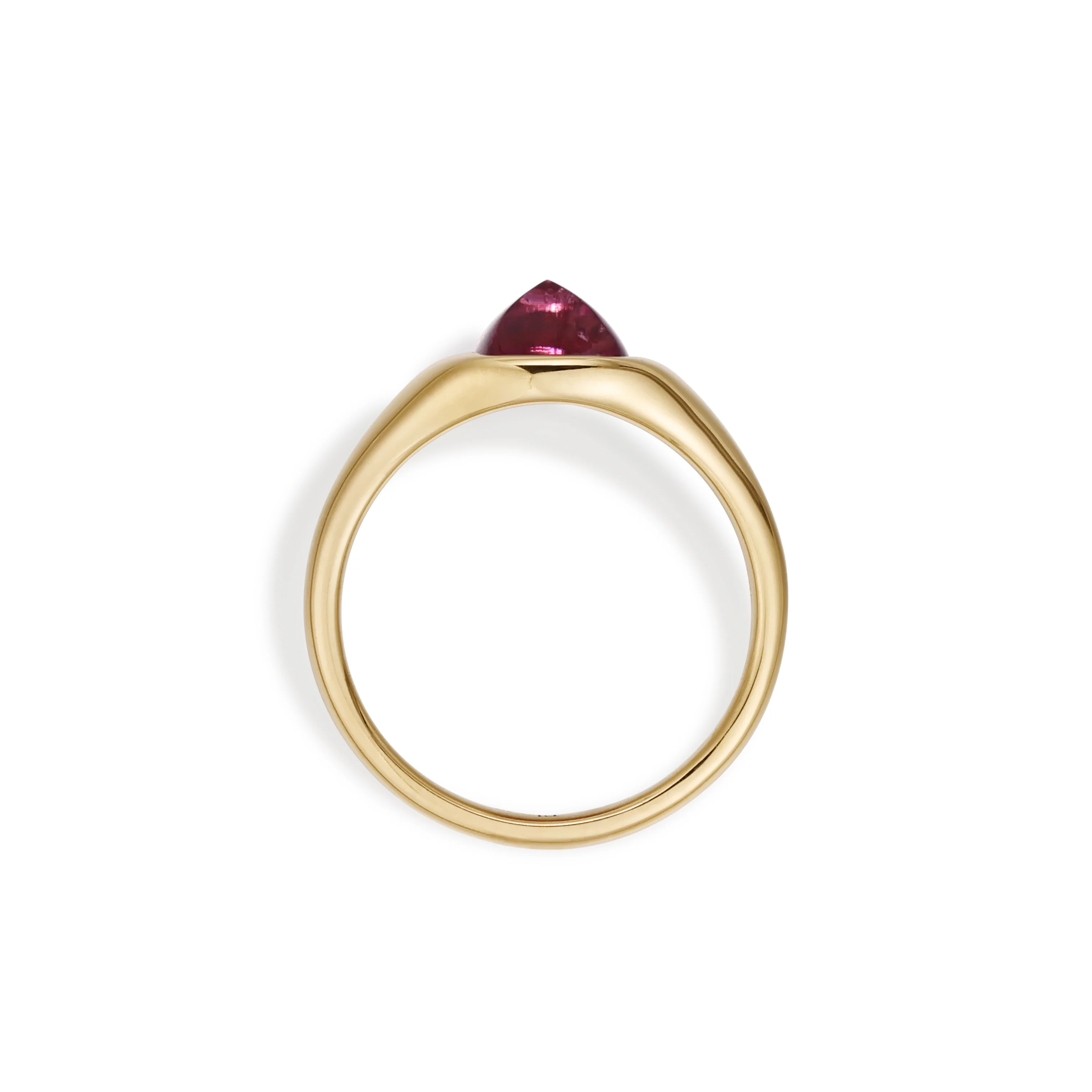 Sarah-Sugarloaf Cabochon Pink Tourmaline Gemstone Ring - Image 3