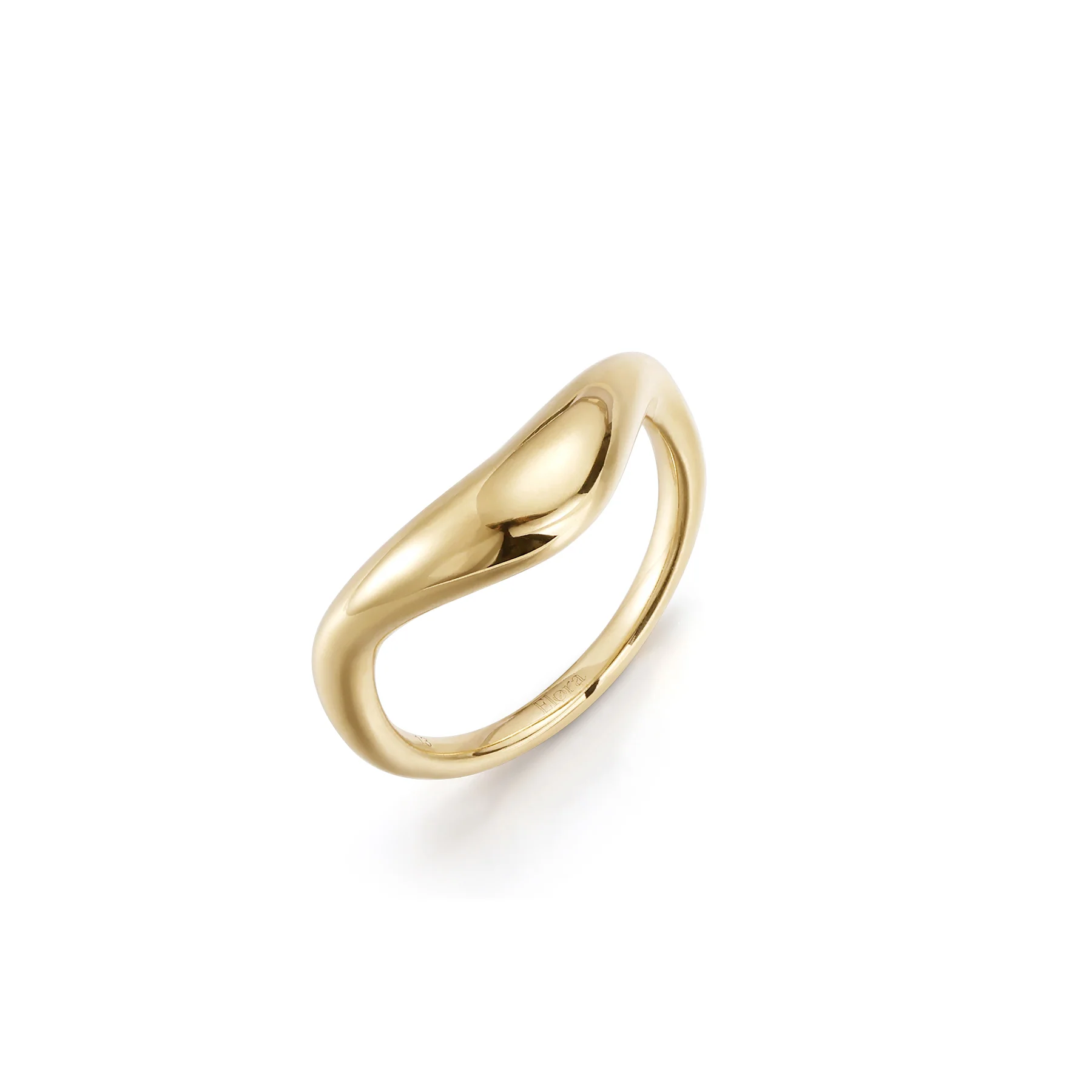 Serena-Yellow Gold Curved Wedding Band - Image 3