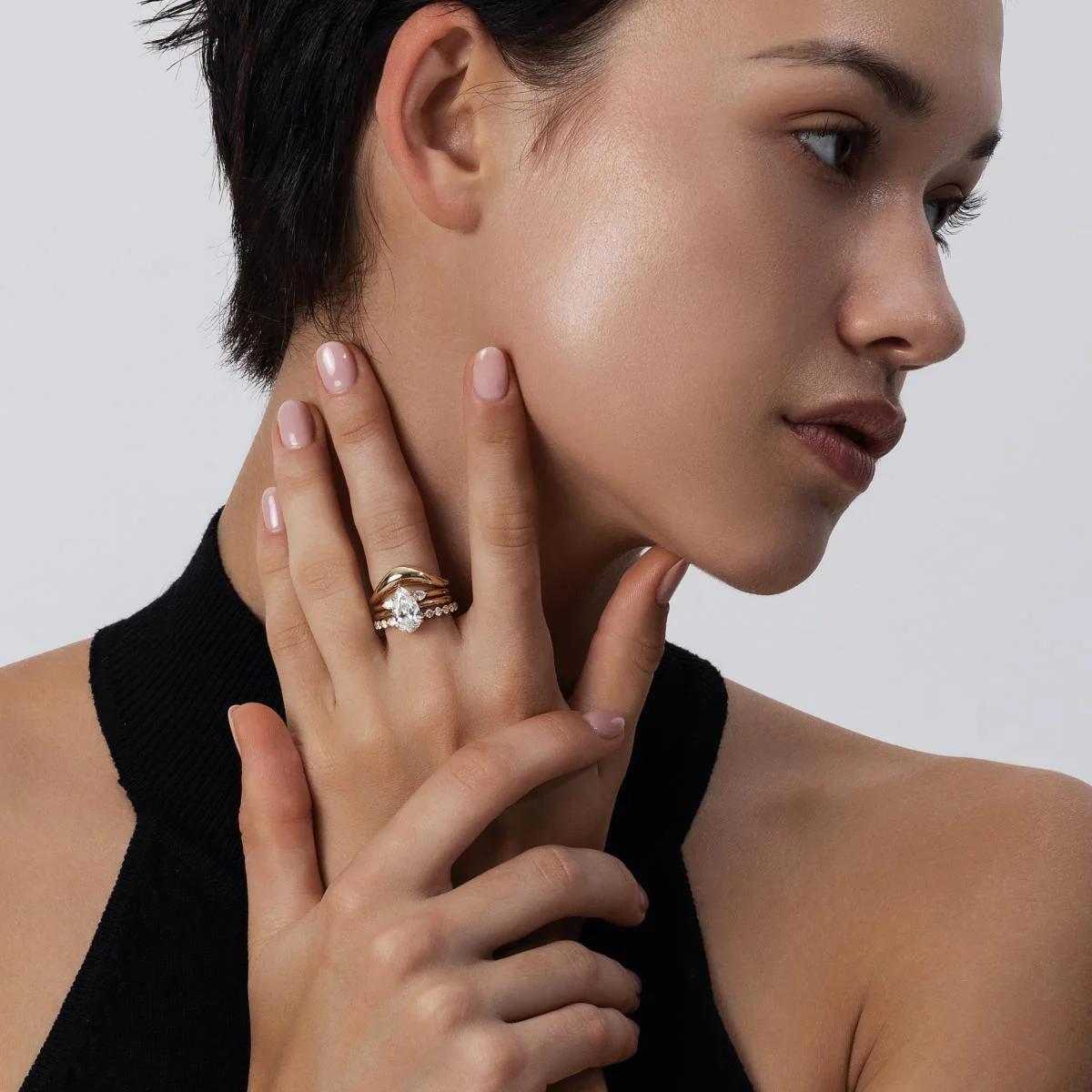 Serena-Yellow Gold Curved Wedding Band - Image 5