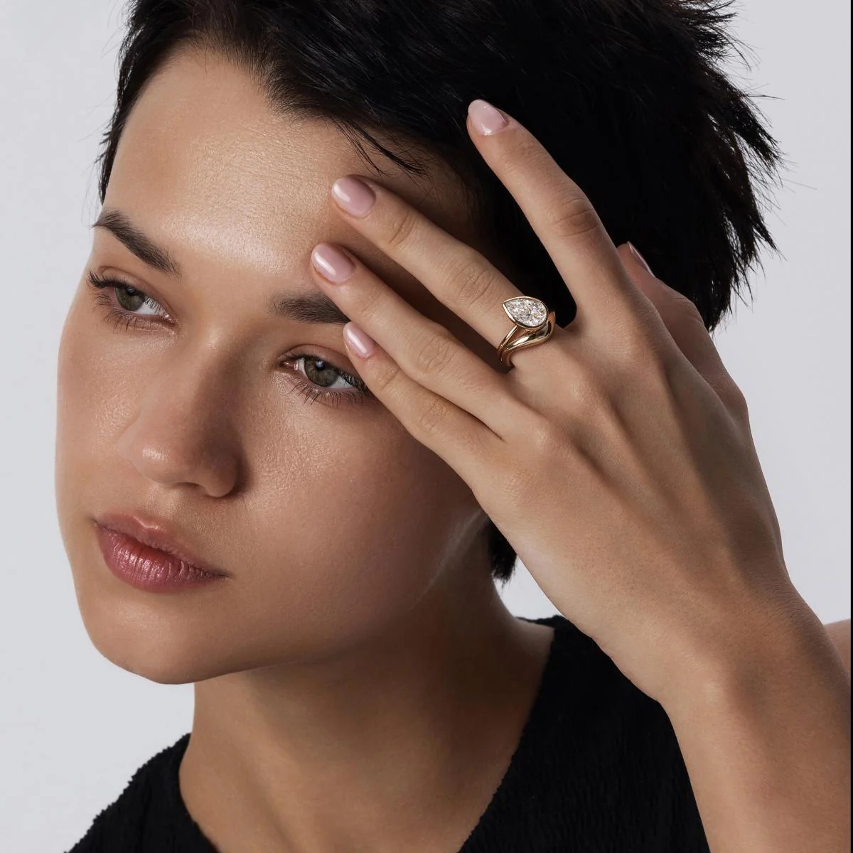 Serena-Yellow Gold Curved Wedding Band - Image 6