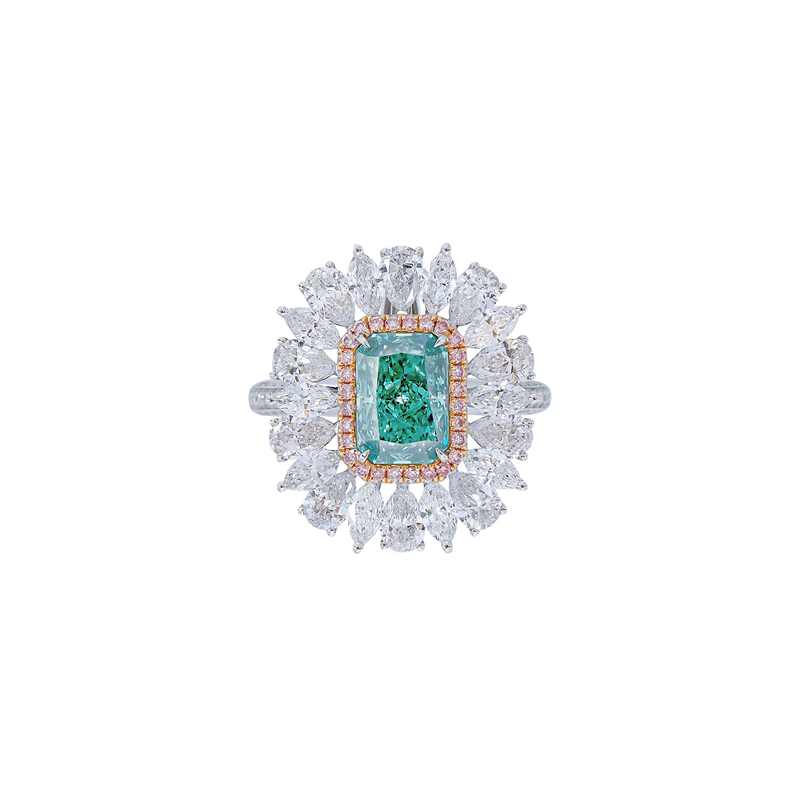 Serenity - Radiant Cut Green Diamond Ring