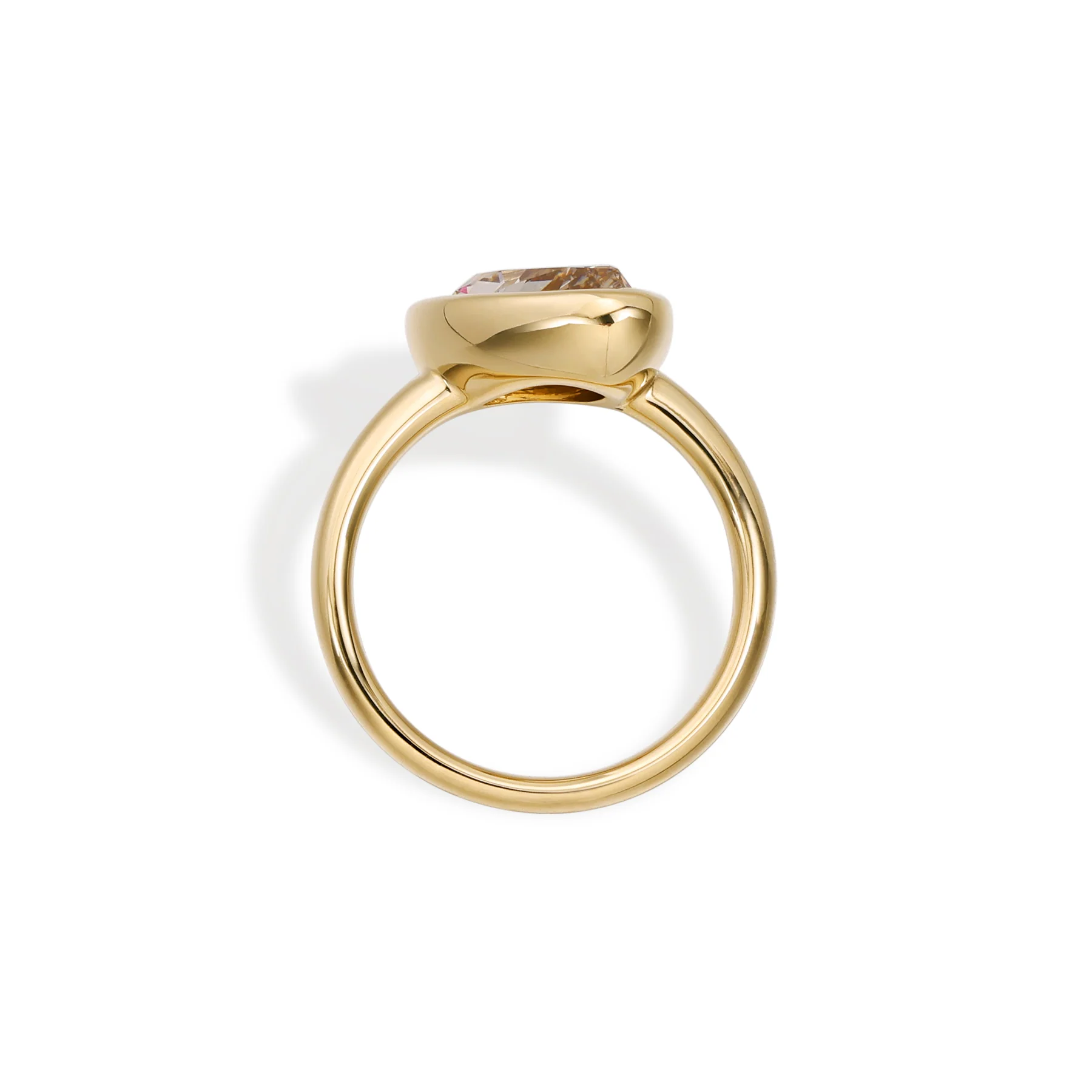 Sofia-Champagne Old Mine Pear Cut Lab Grown Diamond Ring - Image 2