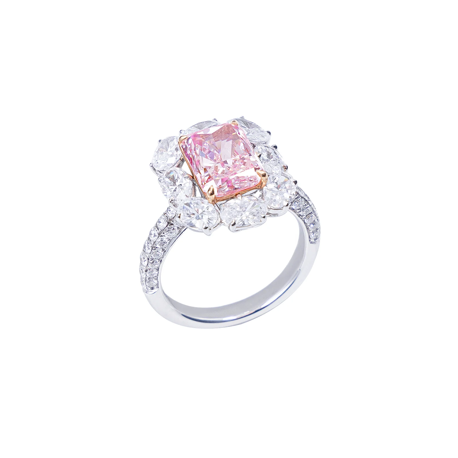 Stella - Radiant Cut Pink Diamond Ring - Image 2