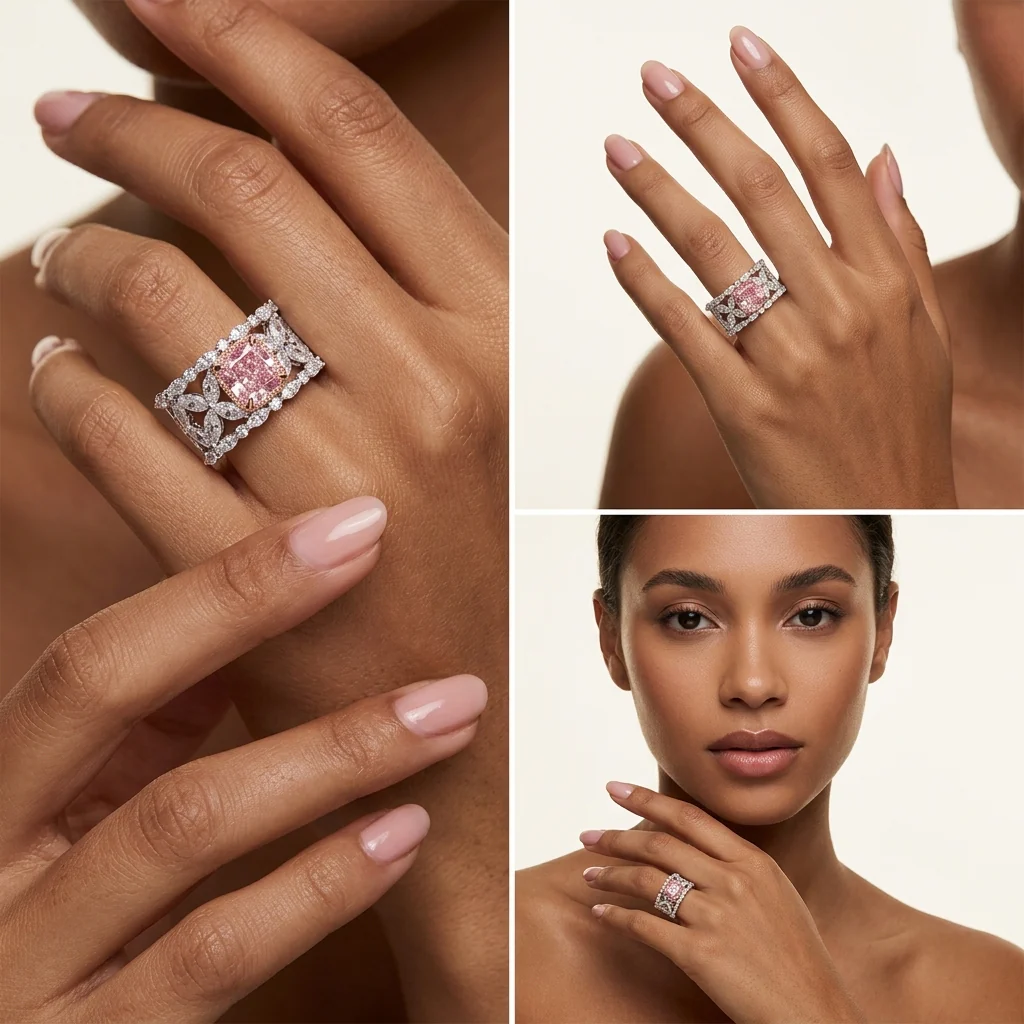 Summer - Cushion Cut Pink Diamond Ring - Image 4