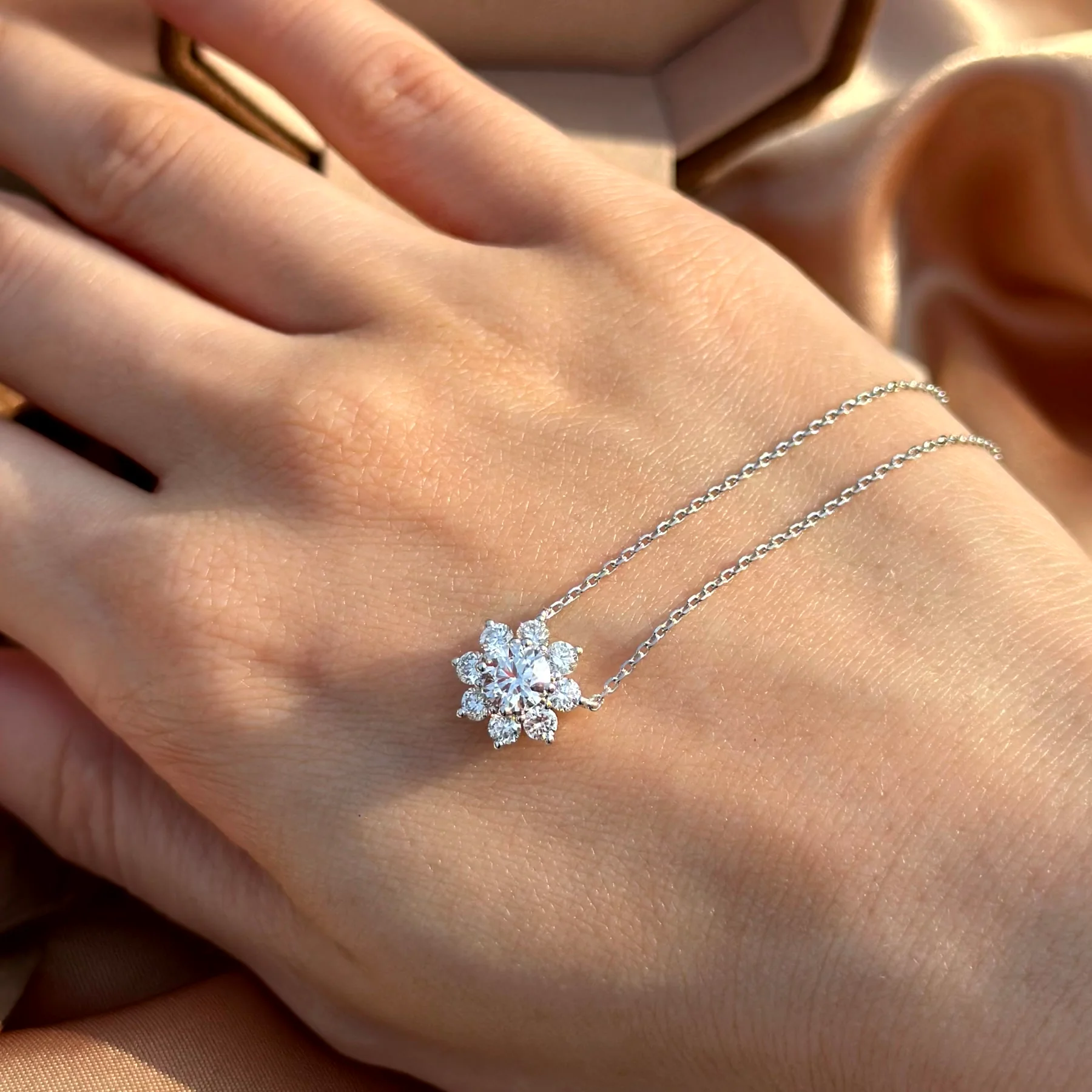 Radiant Snowflake Diamond Necklace - Image 4