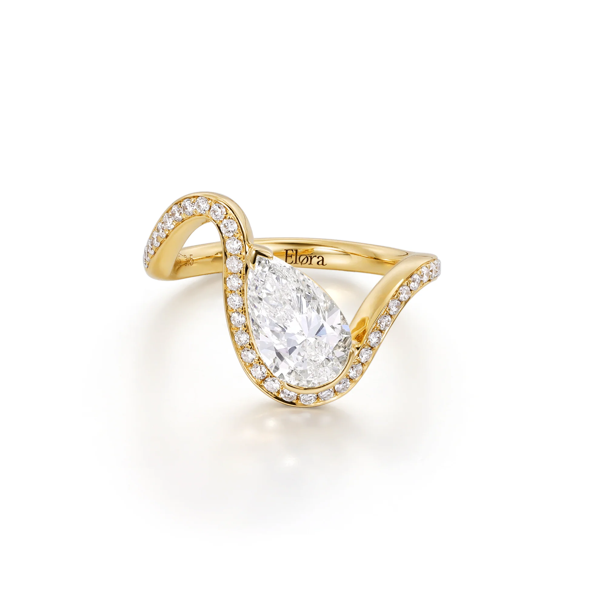 Terra-Pear Cut Lab Grown Diamond Pinky Ring