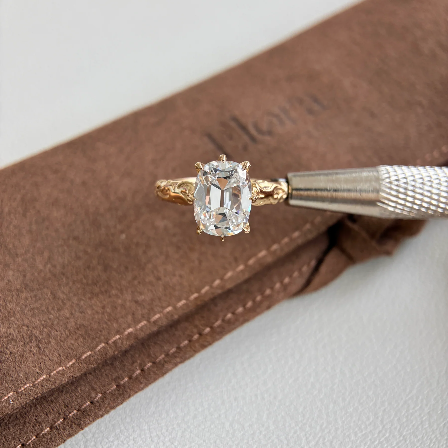 Vale-3.12ct Old Mine Cut Lab Grown Diamond Engagement Ring
