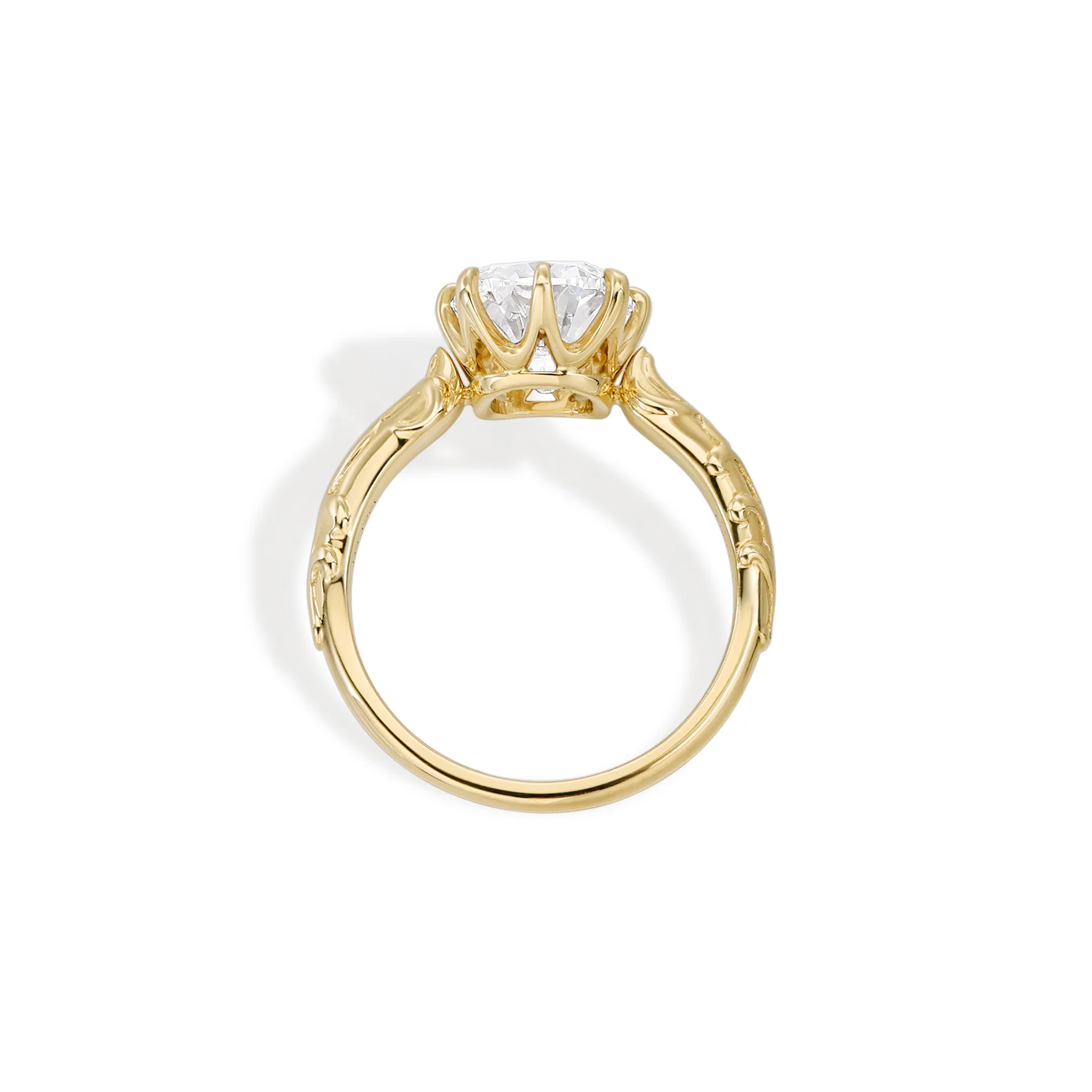 Vale-3.12ct Old Mine Cut Lab Grown Diamond Engagement Ring - Image 4