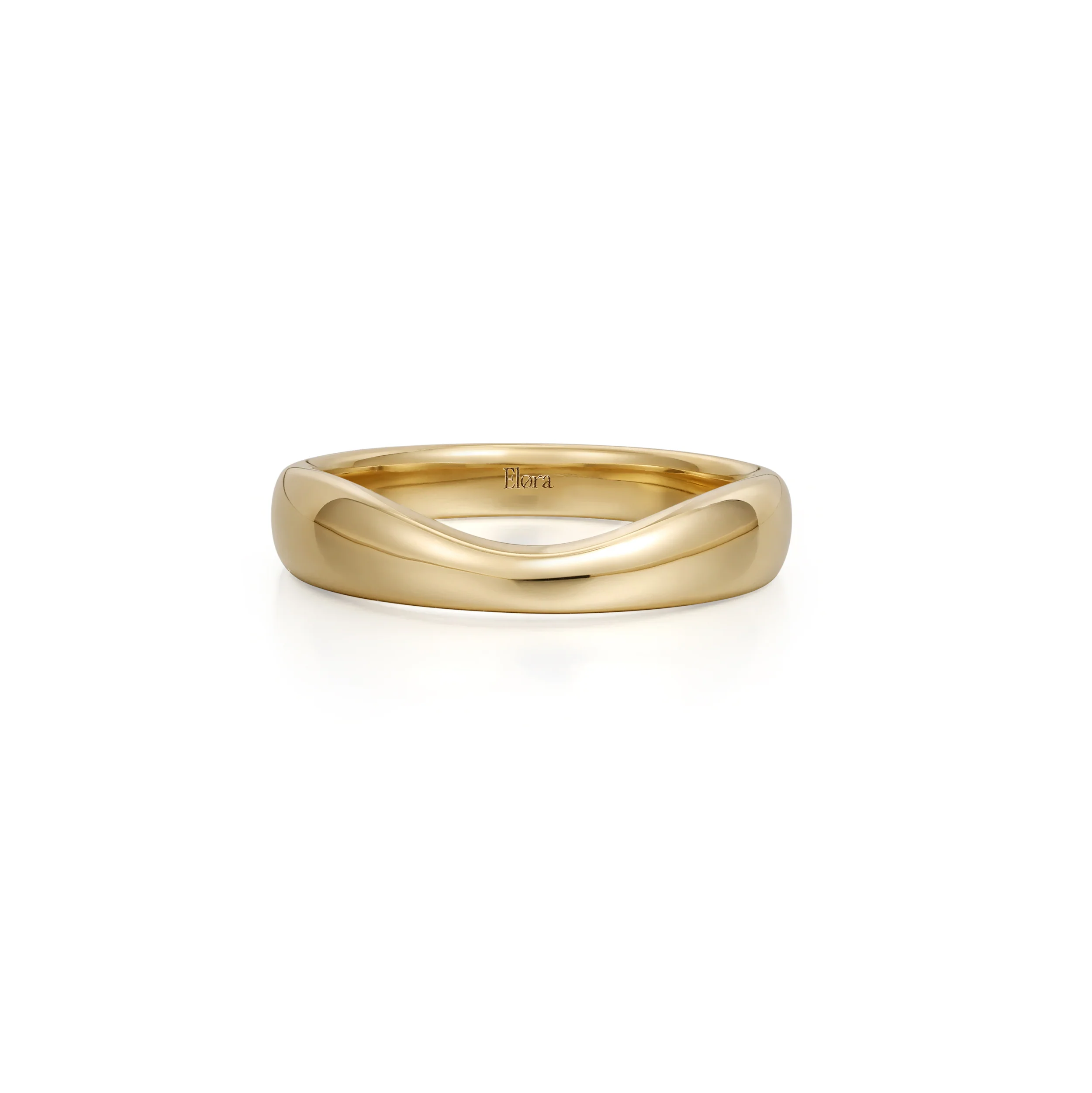 Vera-Yellow Gold Curved Wedding Band